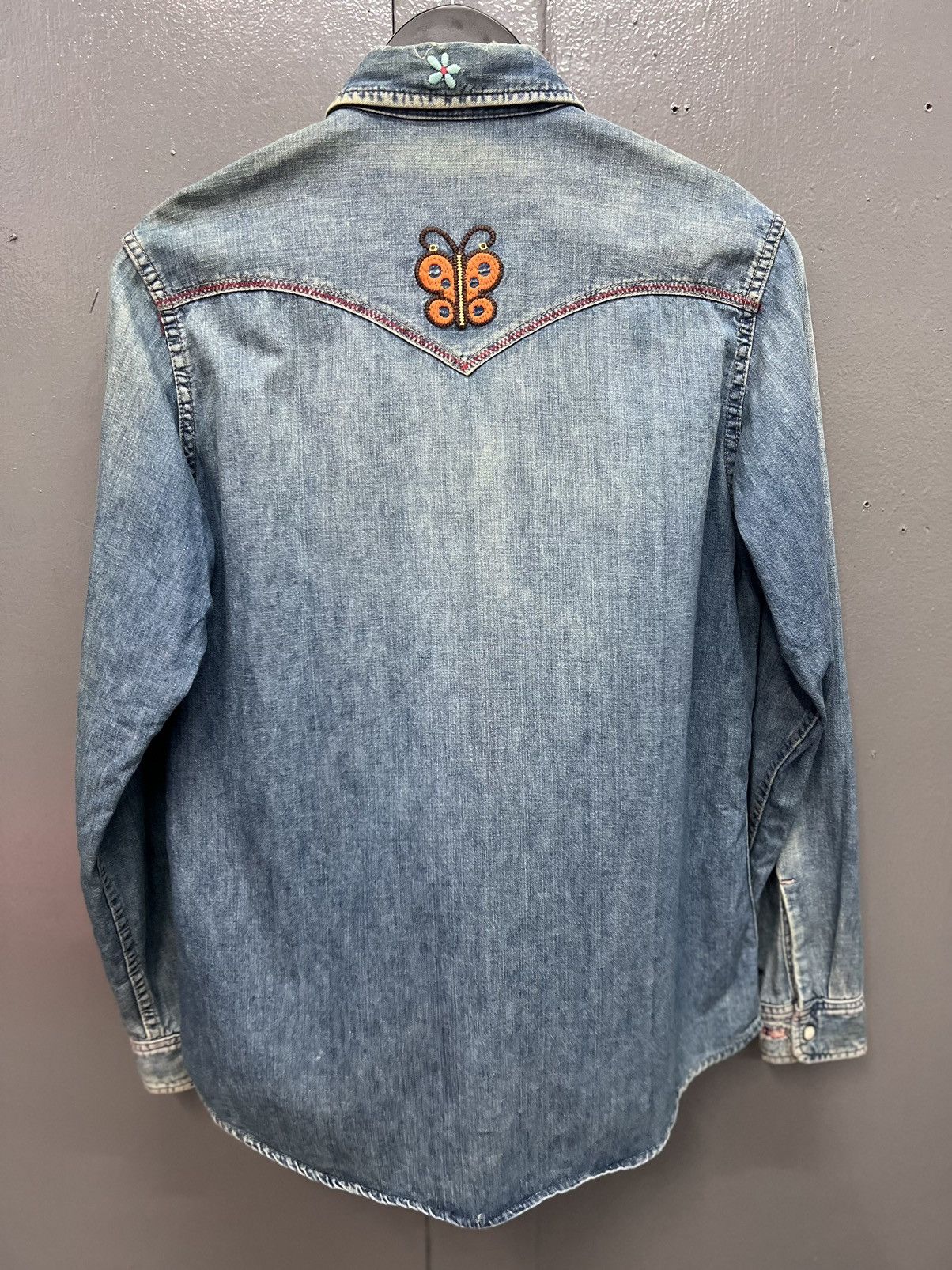 Hysteric Glamour × Vintage VINTAGE 🔥HYSTERIC GLAMOUR PEARL SNAP BUTTON DENIM SHIRT Size M / US 6-8 / IT 42-44 - 7 Thumbnail