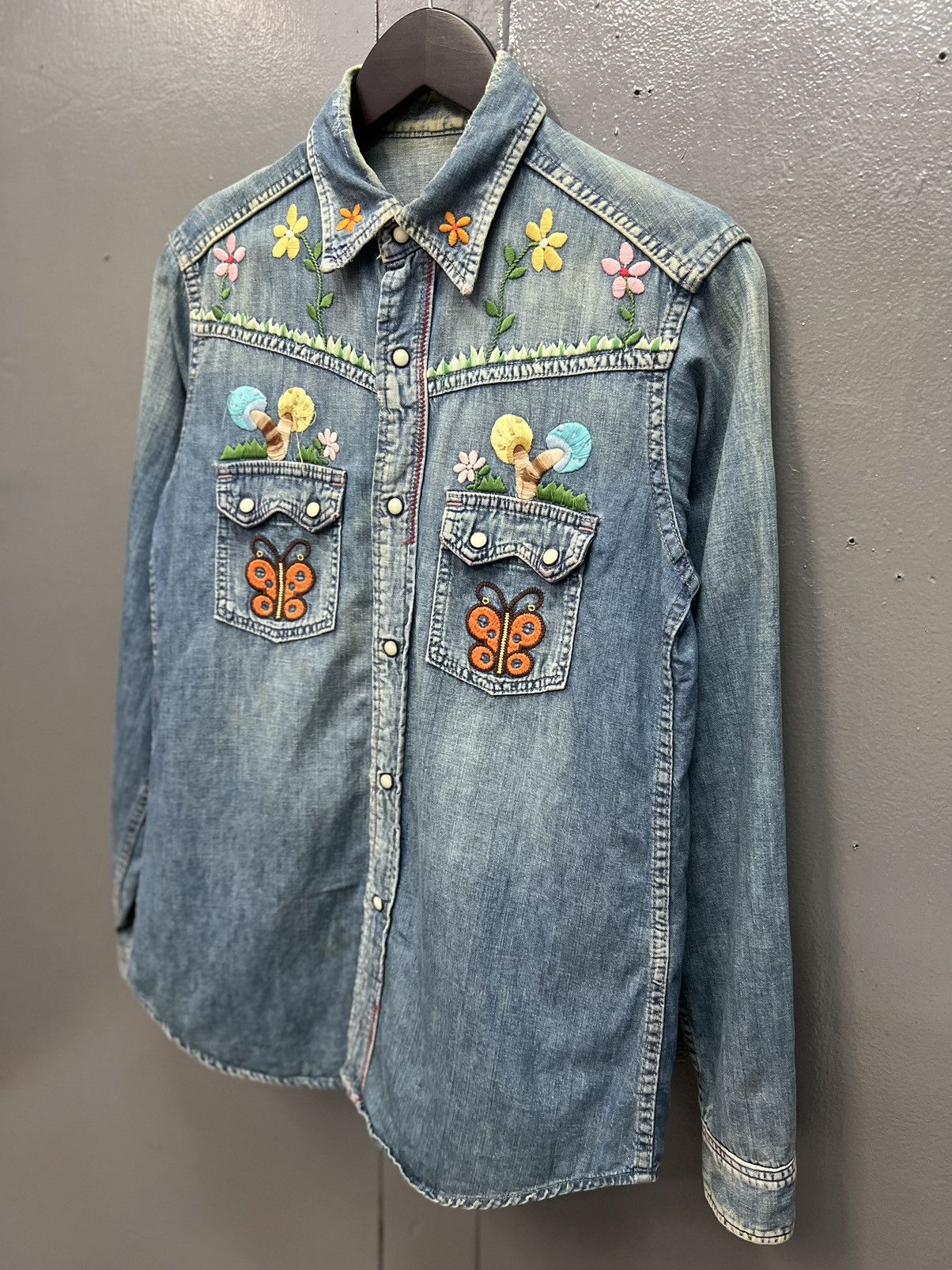 Hysteric Glamour × Vintage VINTAGE 🔥HYSTERIC GLAMOUR PEARL SNAP BUTTON DENIM SHIRT Size M / US 6-8 / IT 42-44 - 3 Thumbnail
