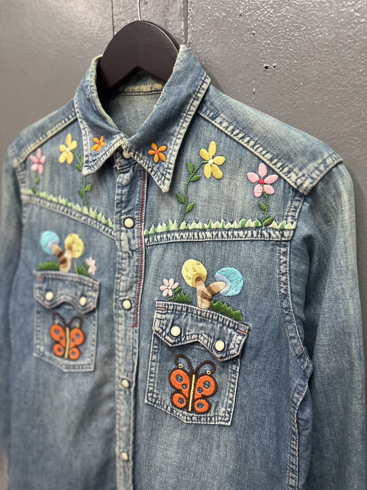 Hysteric Glamour × Vintage VINTAGE 🔥HYSTERIC GLAMOUR PEARL SNAP BUTTON DENIM SHIRT Size M / US 6-8 / IT 42-44 - 5 Thumbnail