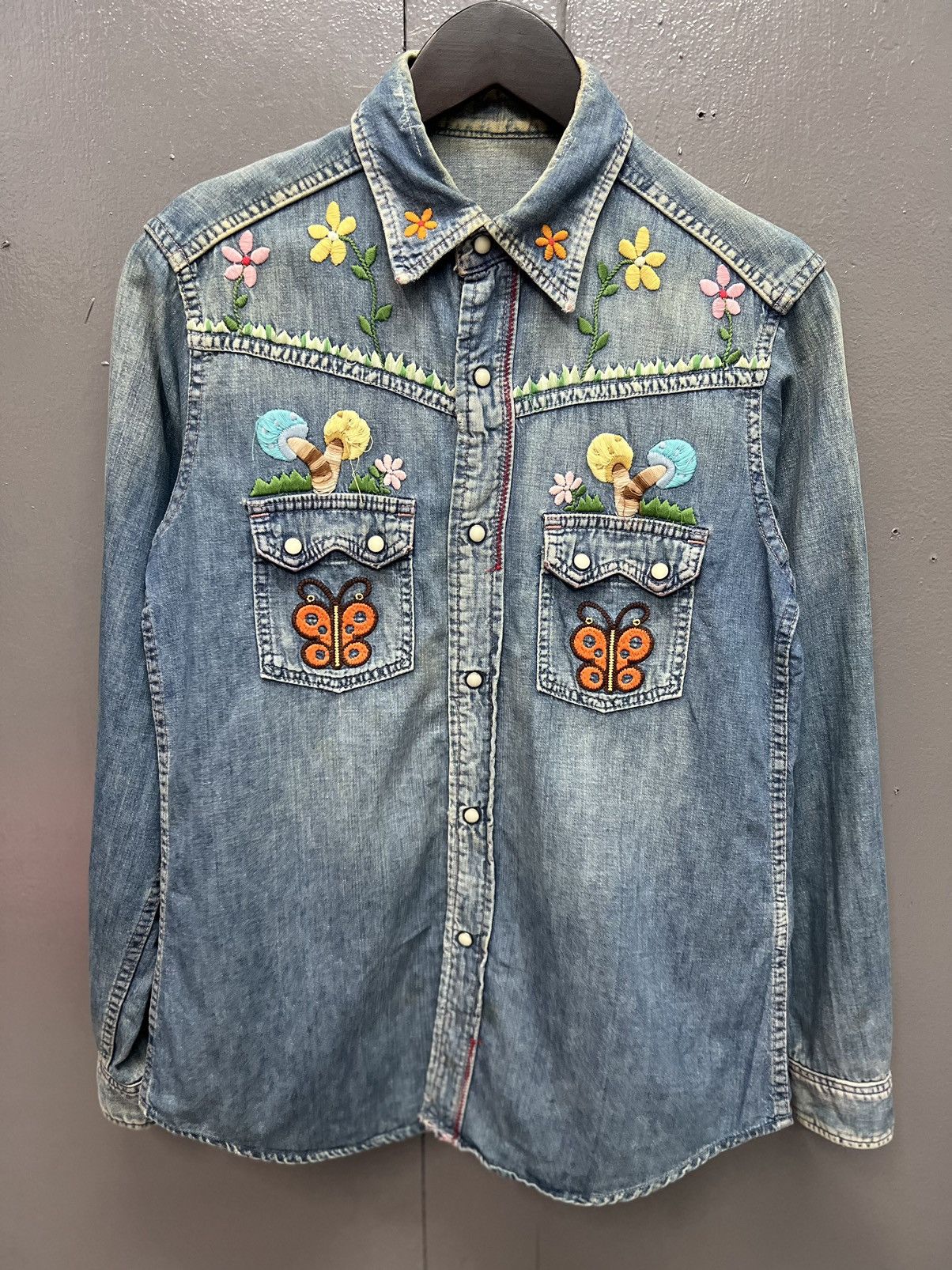 Hysteric Glamour × Vintage VINTAGE 🔥HYSTERIC GLAMOUR PEARL SNAP BUTTON DENIM SHIRT Size M / US 6-8 / IT 42-44 - 1 Thumbnail