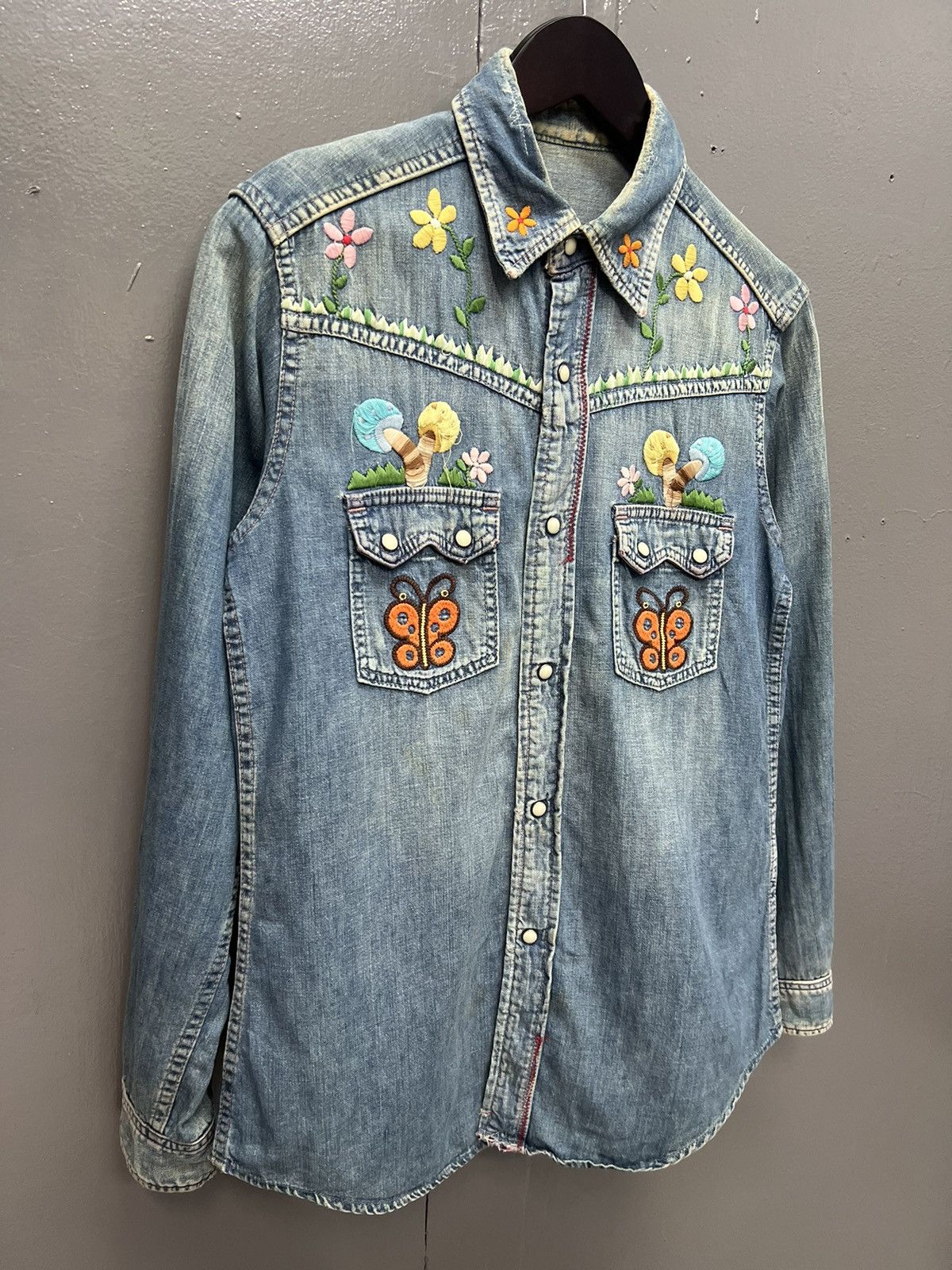 Hysteric Glamour × Vintage VINTAGE 🔥HYSTERIC GLAMOUR PEARL SNAP BUTTON DENIM SHIRT Size M / US 6-8 / IT 42-44 - 2 Thumbnail