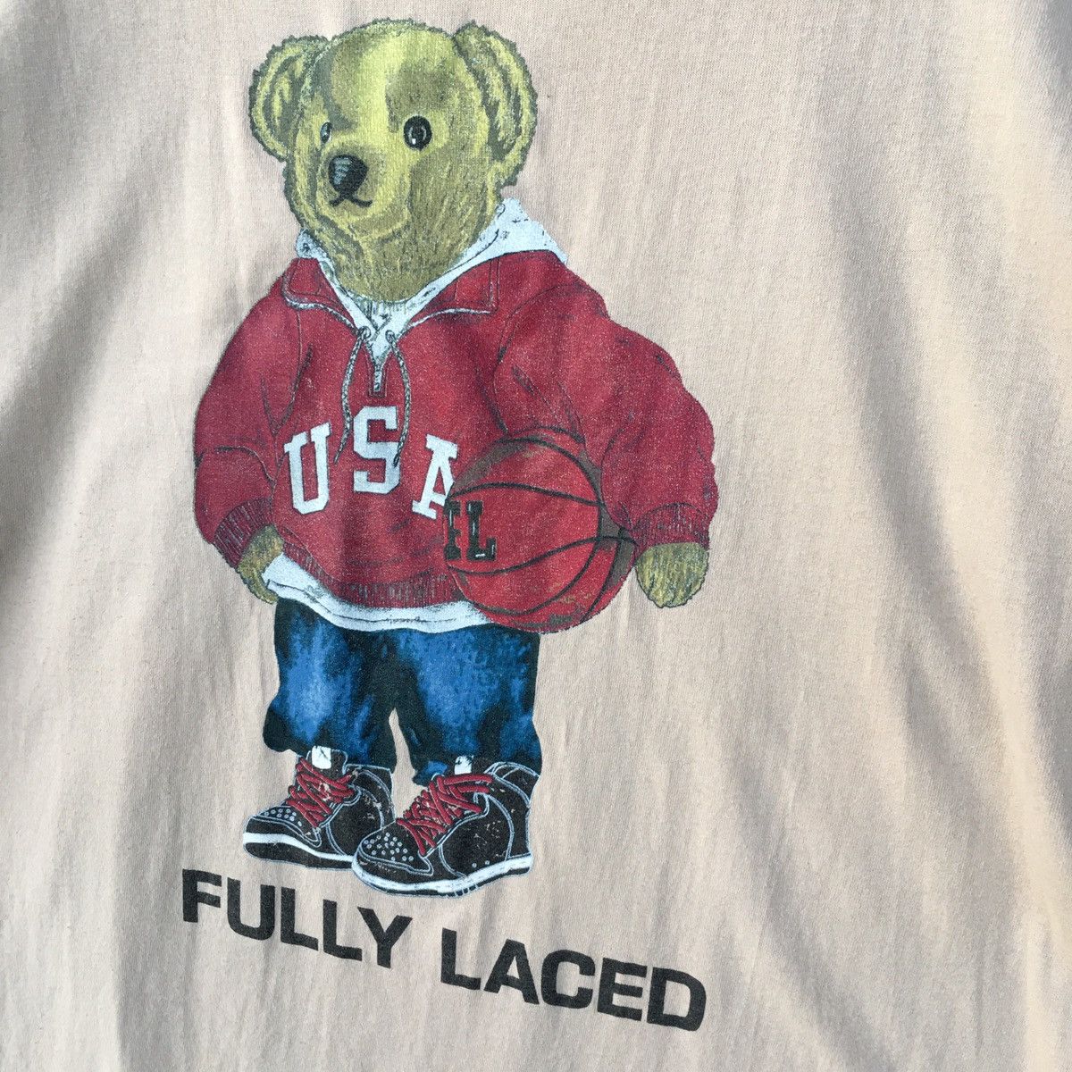 Vintage Thrashed Faded Fully Laced Polo Bear ERD GRUNGE TEE Size US XL / EU 56 / 4 - 4 Thumbnail