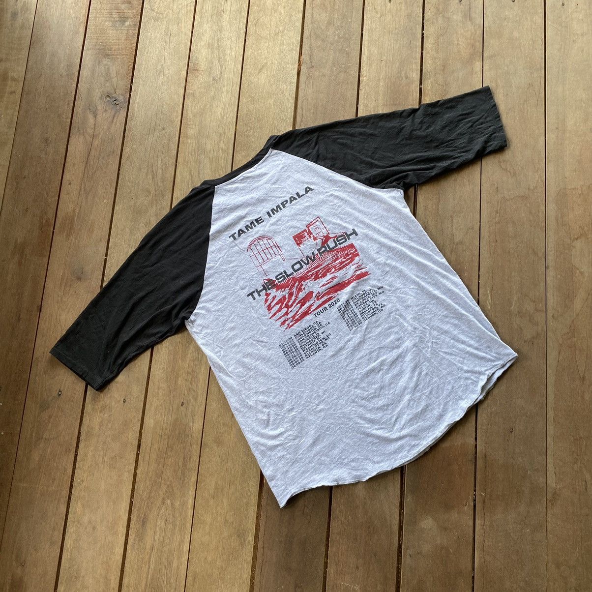 Band Tees Tame Impala The Slow Rush Album 3q Sleeve ERD GRUNGE TEE Size US XL / EU 56 / 4 - 4 Thumbnail