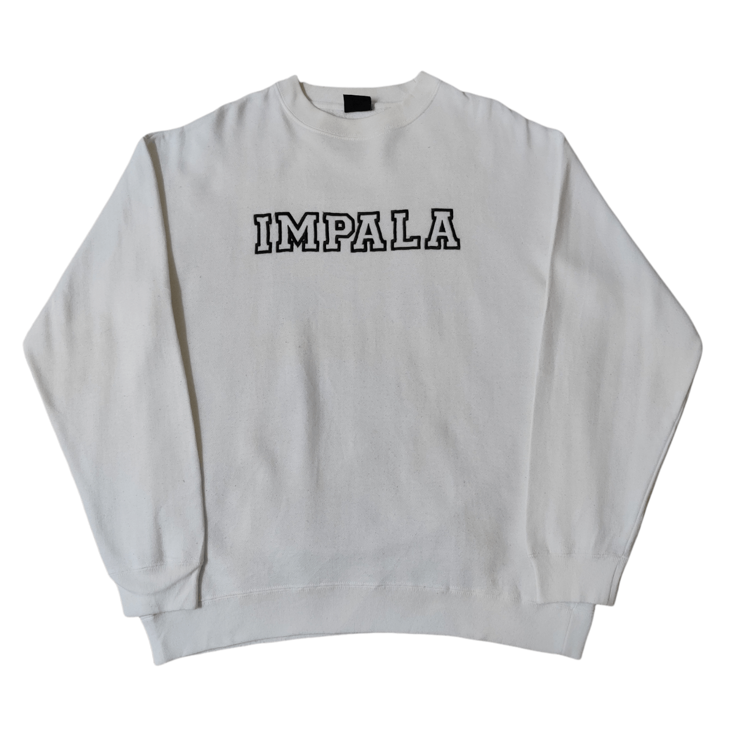 image of Racing x Vintage Chevrolet Impala Sweatshirt Embroidered Spellout in White, Men's (Size Medium)