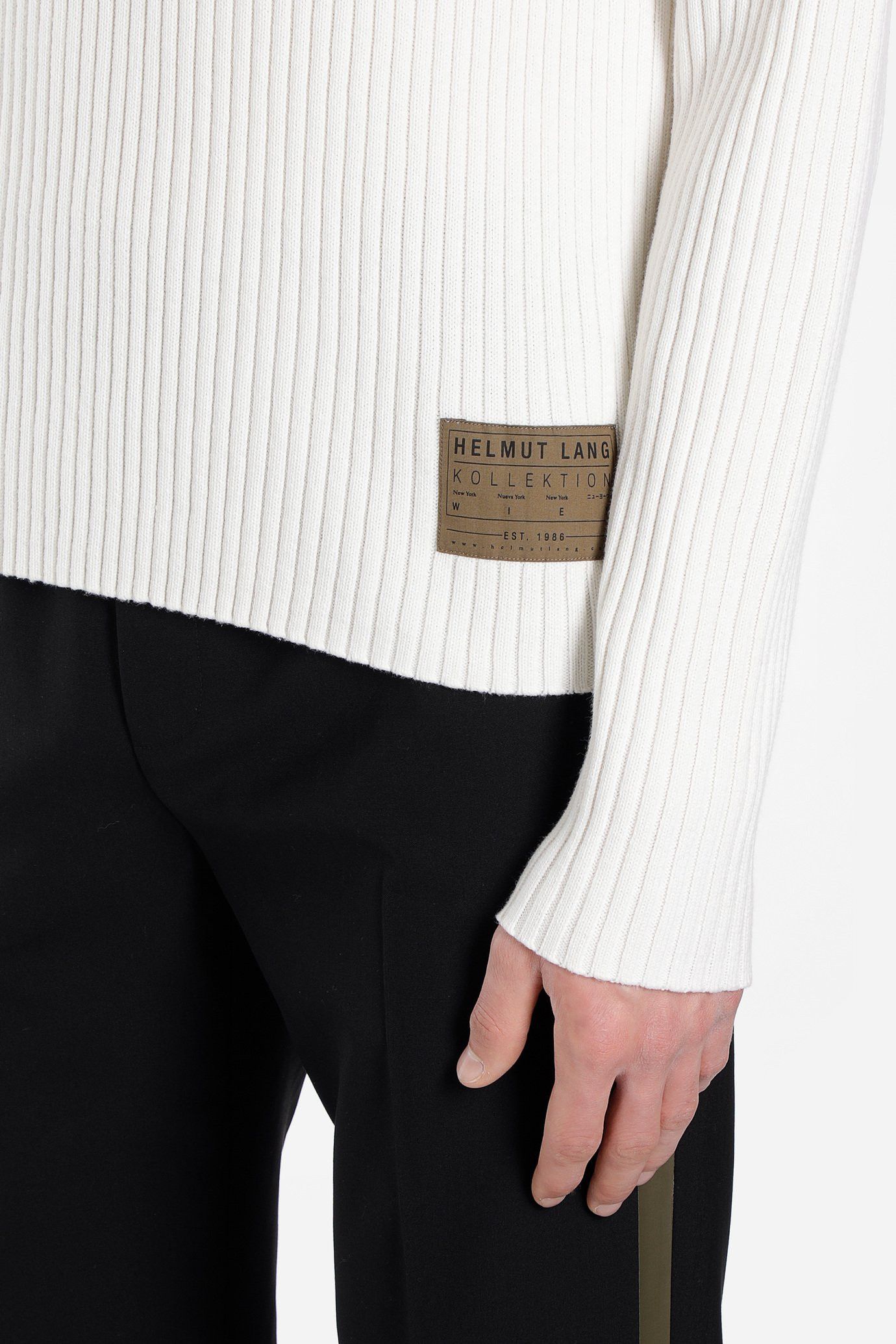 Helmut Lang 🔥[SALE]🔥 Helmut Lang White Wool Rib Crewneck Sweater Size US XS / EU 42 / 0 - 7 Thumbnail