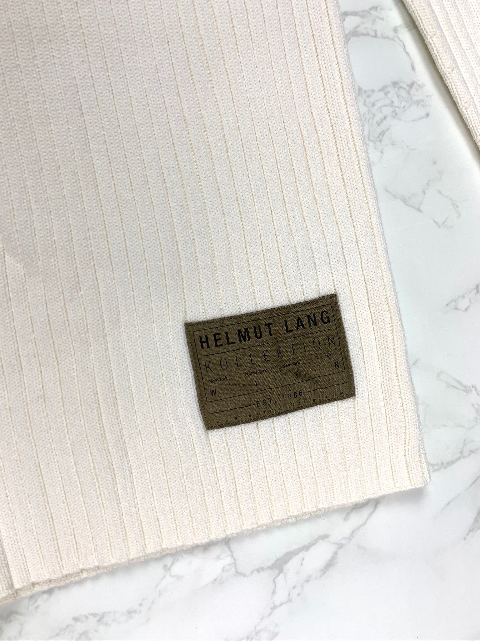 Helmut Lang 🔥[SALE]🔥 Helmut Lang White Wool Rib Crewneck Sweater Size US XS / EU 42 / 0 - 12 Thumbnail