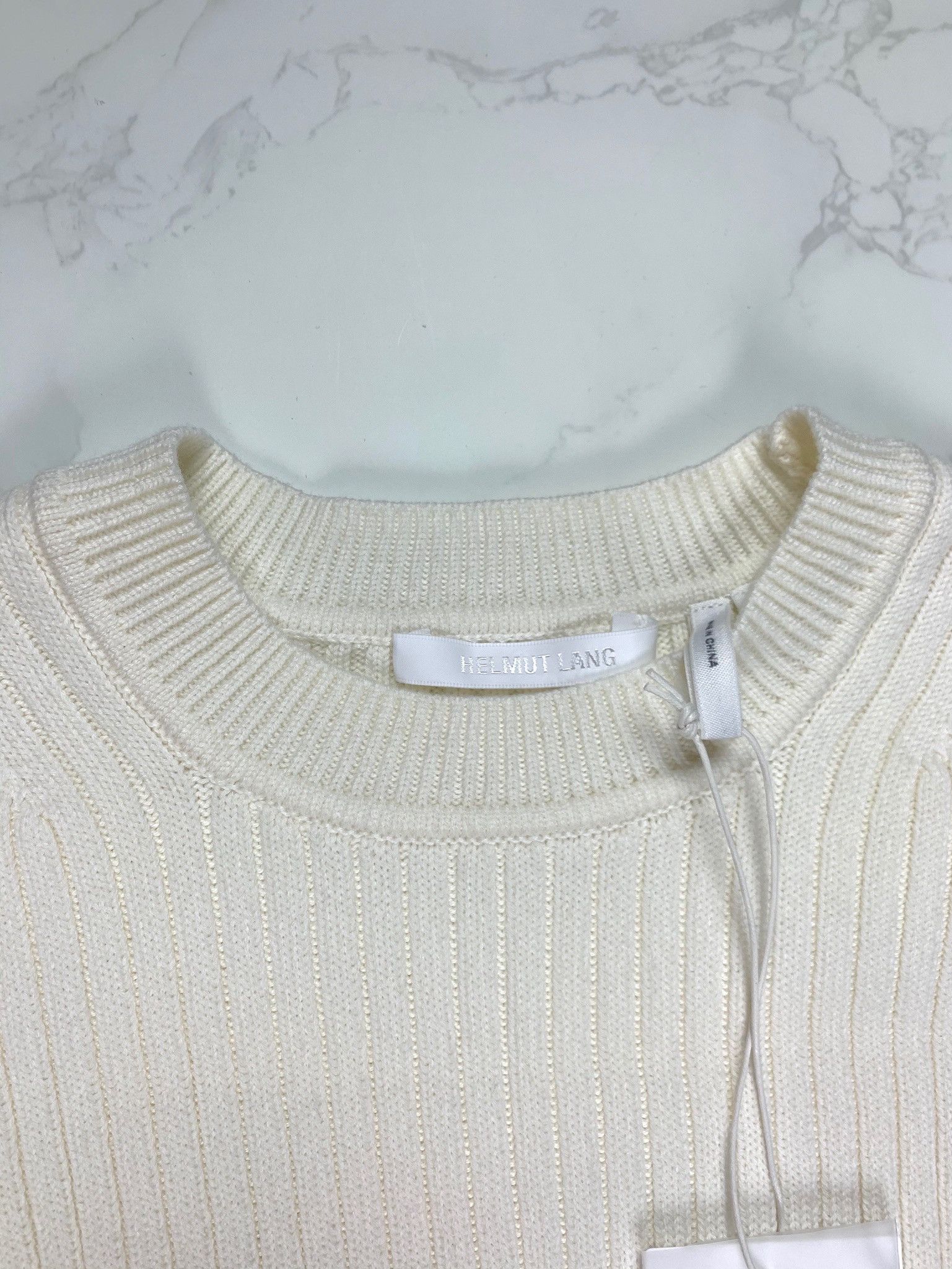 Helmut Lang 🔥[SALE]🔥 Helmut Lang White Wool Rib Crewneck Sweater Size US XS / EU 42 / 0 - 13 Thumbnail