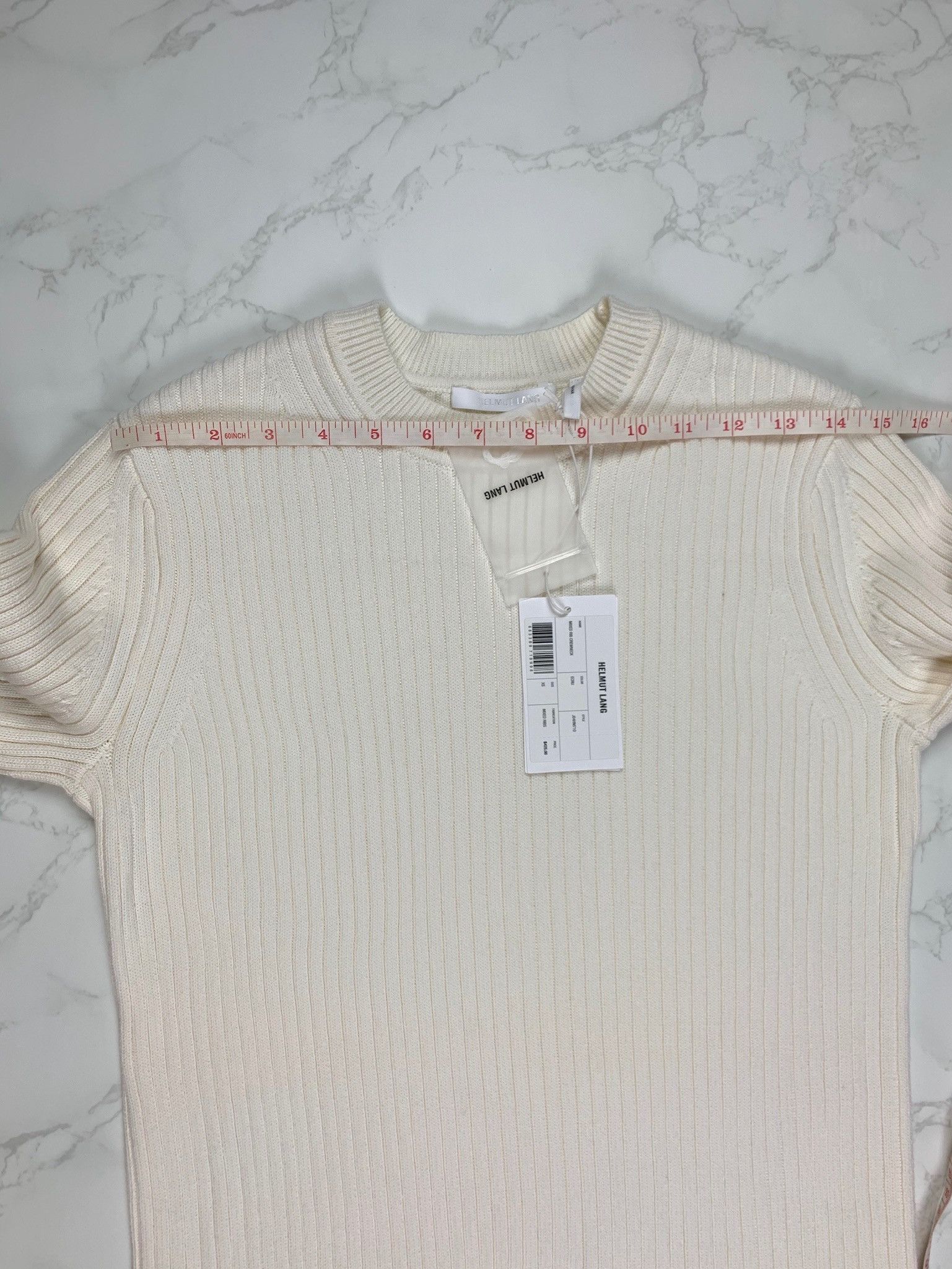 Helmut Lang 🔥[SALE]🔥 Helmut Lang White Wool Rib Crewneck Sweater Size US XS / EU 42 / 0 - 10 Thumbnail