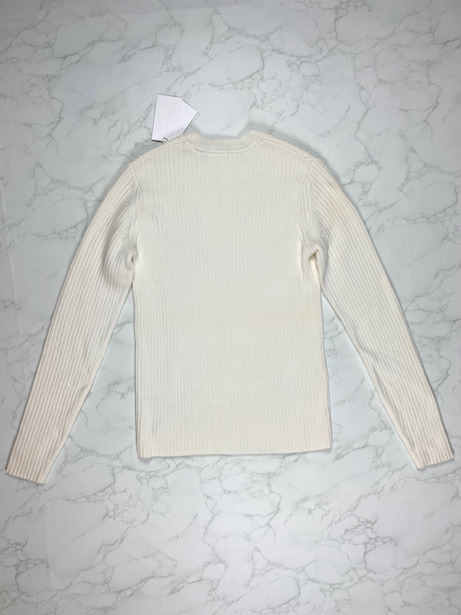Helmut Lang 🔥[SALE]🔥 Helmut Lang White Wool Rib Crewneck Sweater Size US XS / EU 42 / 0 - 15 Thumbnail