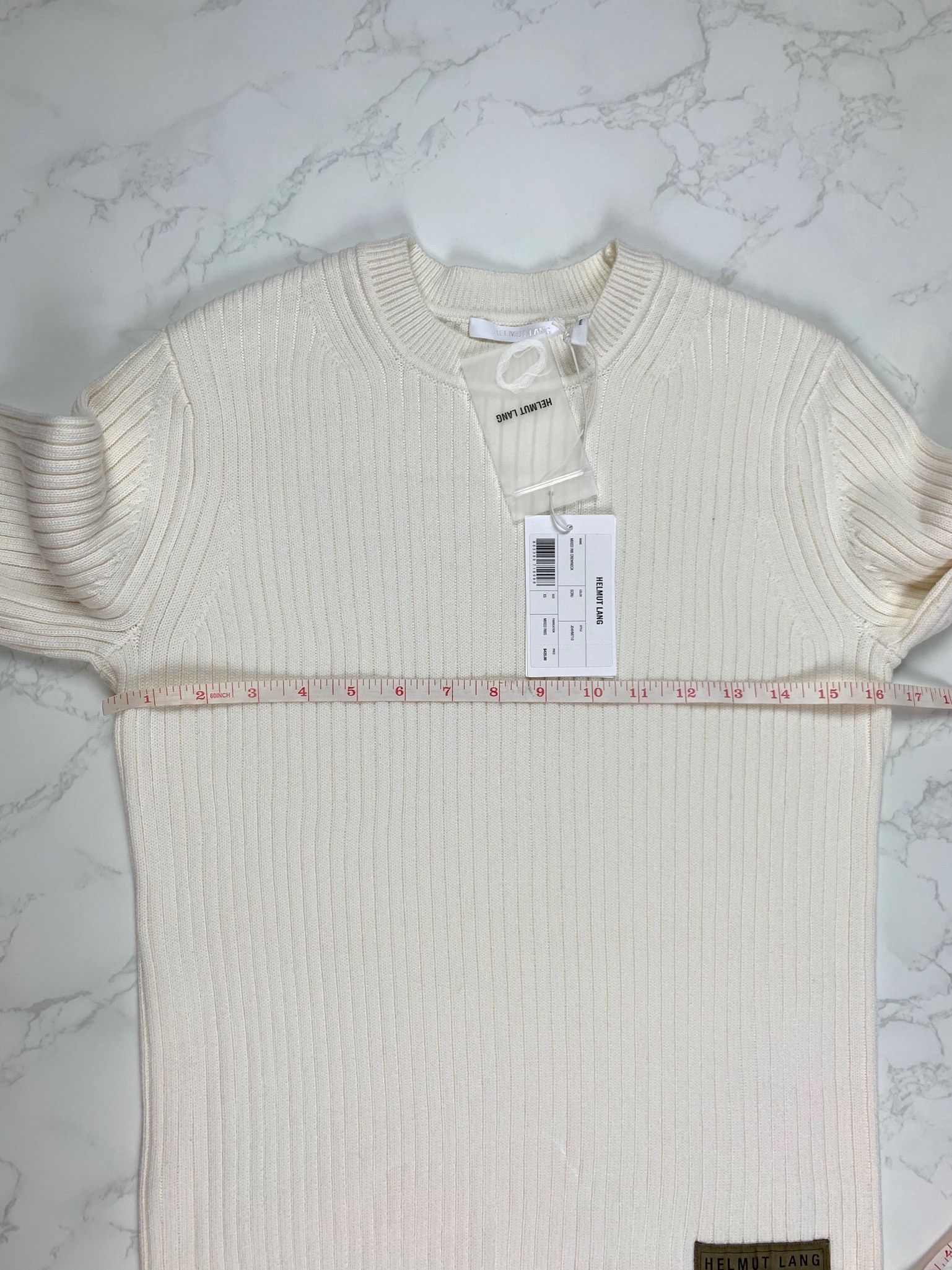 Helmut Lang 🔥[SALE]🔥 Helmut Lang White Wool Rib Crewneck Sweater Size US XS / EU 42 / 0 - 8 Thumbnail