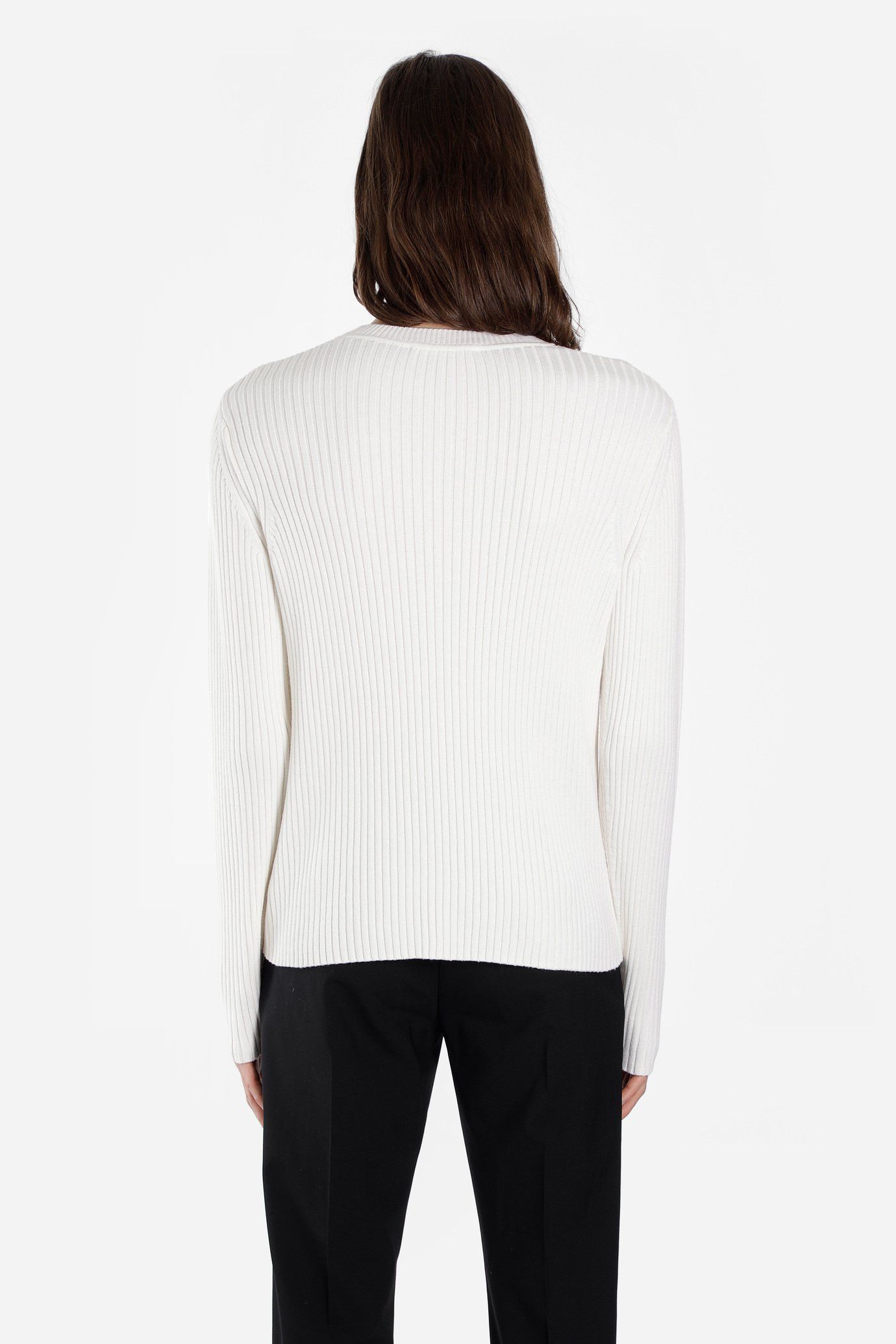 Helmut Lang 🔥[SALE]🔥 Helmut Lang White Wool Rib Crewneck Sweater Size US XS / EU 42 / 0 - 6 Thumbnail