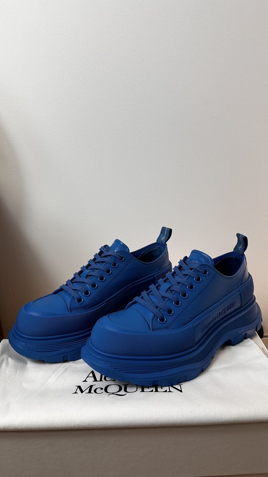 Alexander McQueen Blue Tread Slick Low Sneakers Size US 7.5 / EU 40-41 - 4 Thumbnail