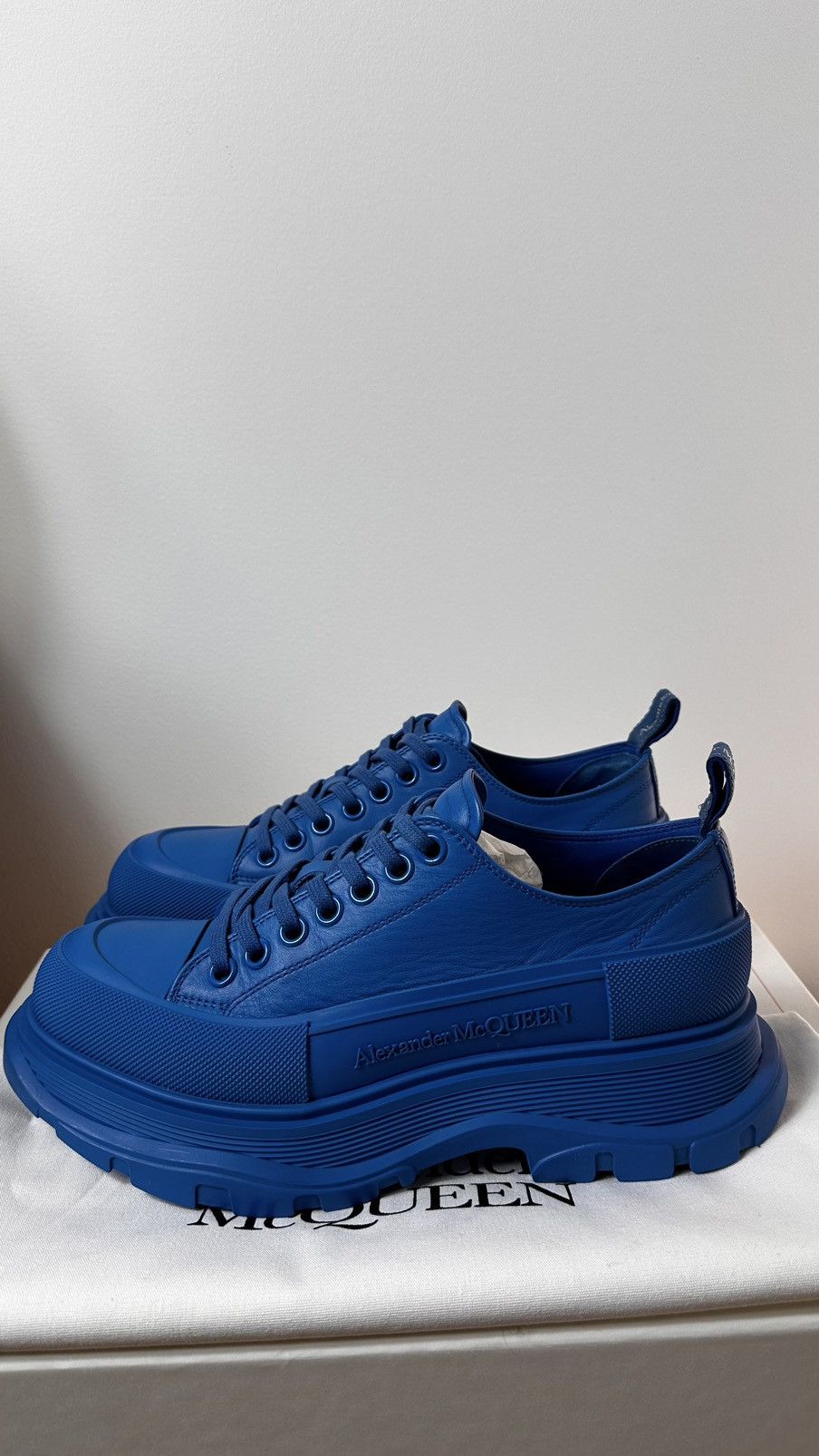 Alexander McQueen Blue Tread Slick Low Sneakers Size US 7.5 / EU 40-41 - 5 Thumbnail