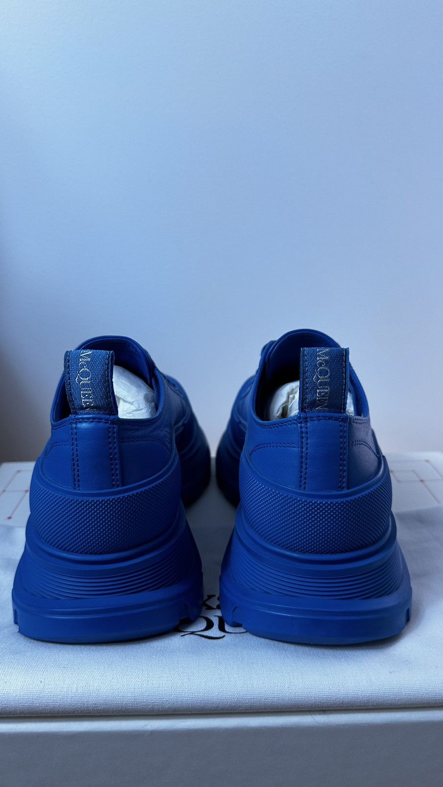 Alexander McQueen Blue Tread Slick Low Sneakers Size US 7.5 / EU 40-41 - 6 Thumbnail