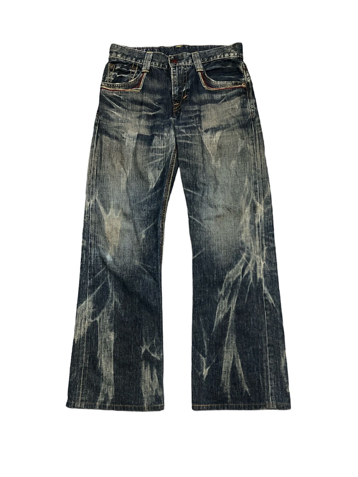 Japanese Brand BAGGY💥EDWIN 503 BLUE TRIP DISTRESSED DENIM PANT Size US 29 - 1 Thumbnail