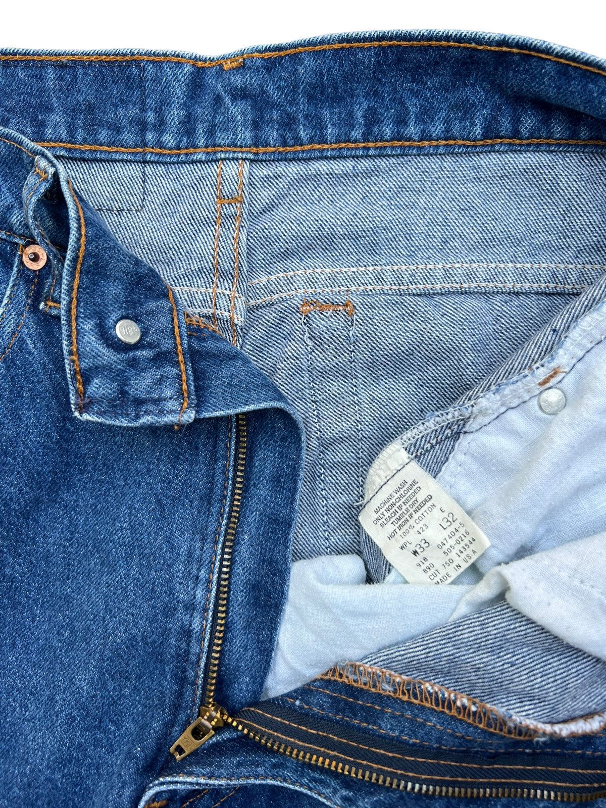 Levi's Vintage 90s Levis 505 Straight Cut Denim Jeans 33x31.5 Size US 33 - 9 Thumbnail