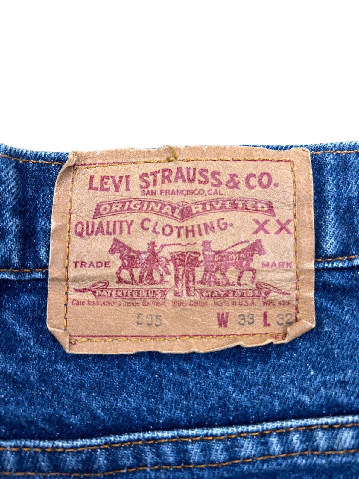 Levi's Vintage 90s Levis 505 Straight Cut Denim Jeans 33x31.5 Size US 33 - 8 Thumbnail