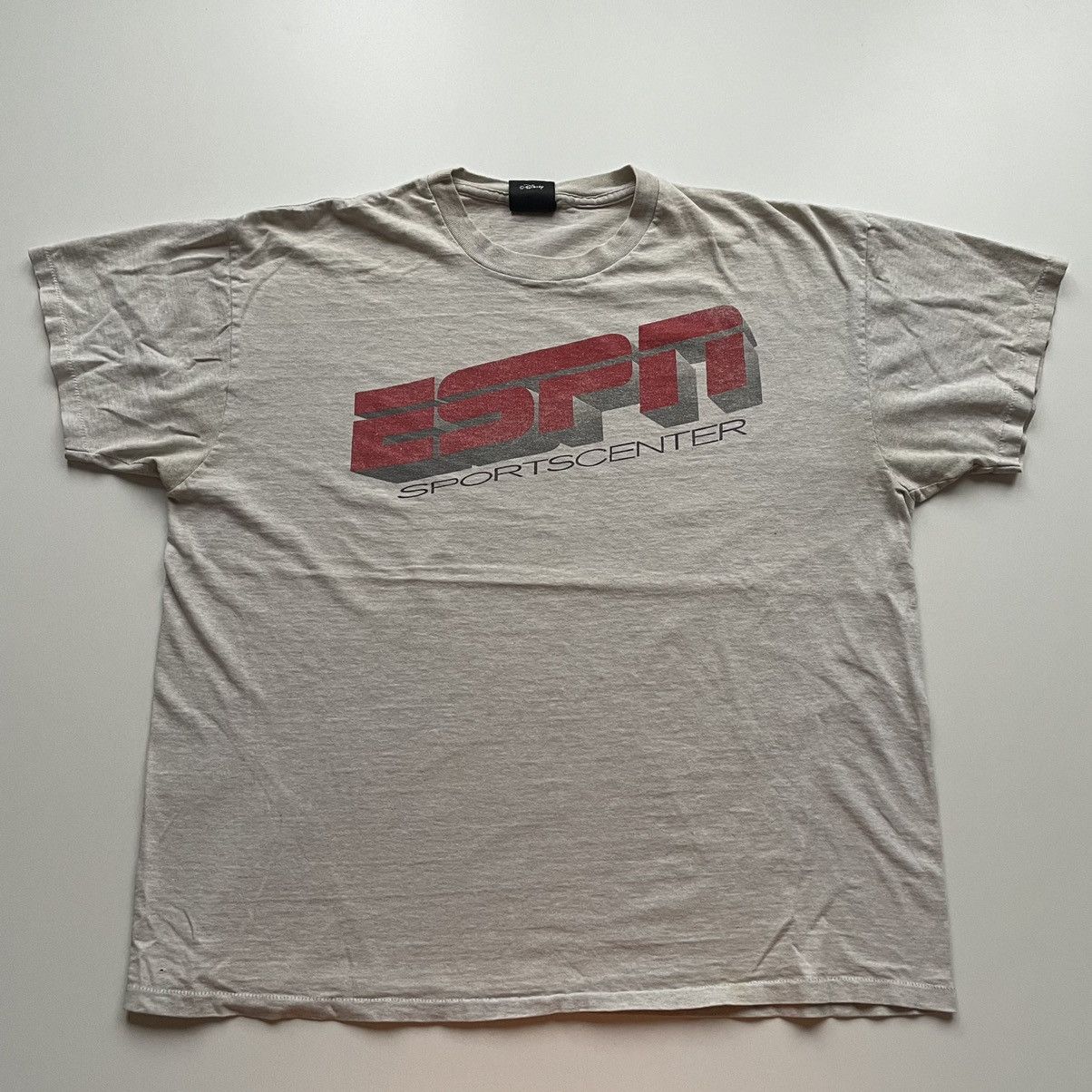 Image of Disney x Vintage 90's Espn Sports Center Graphic T Shirt Grey Xl, Men's