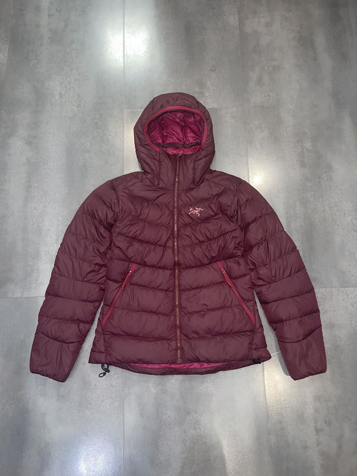 image of Arcteryx Arc'teryx Cerium Lt Hoody Technical Burgundy Puffer Jacket, Women's (Size Small)