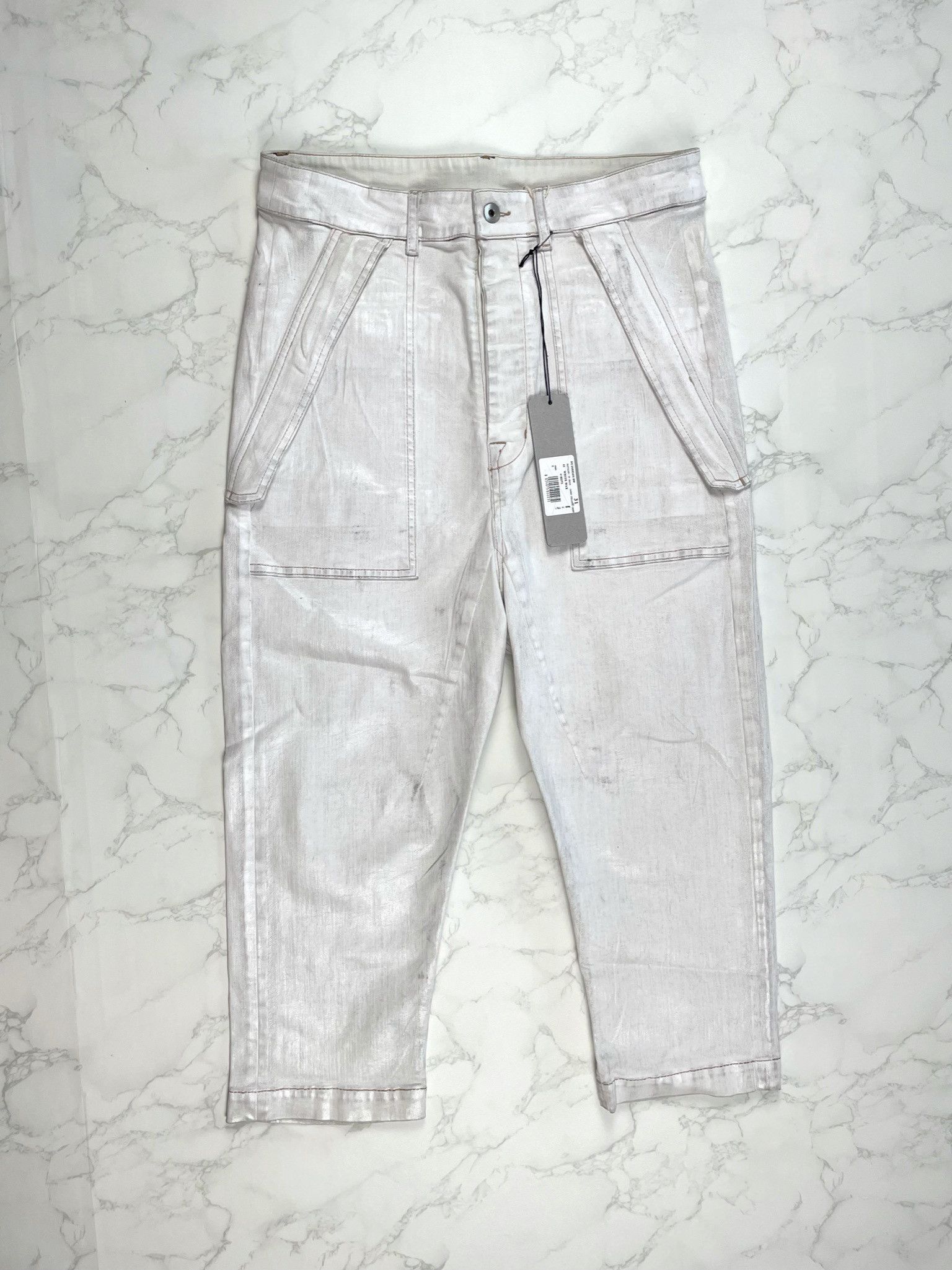 Rick Owens × Rick Owens Drkshdw 🔥65% OFF🔥 [SALE] Rick Owens Cargo Collapse Cropped Jeans Size US 31 - 2 Thumbnail