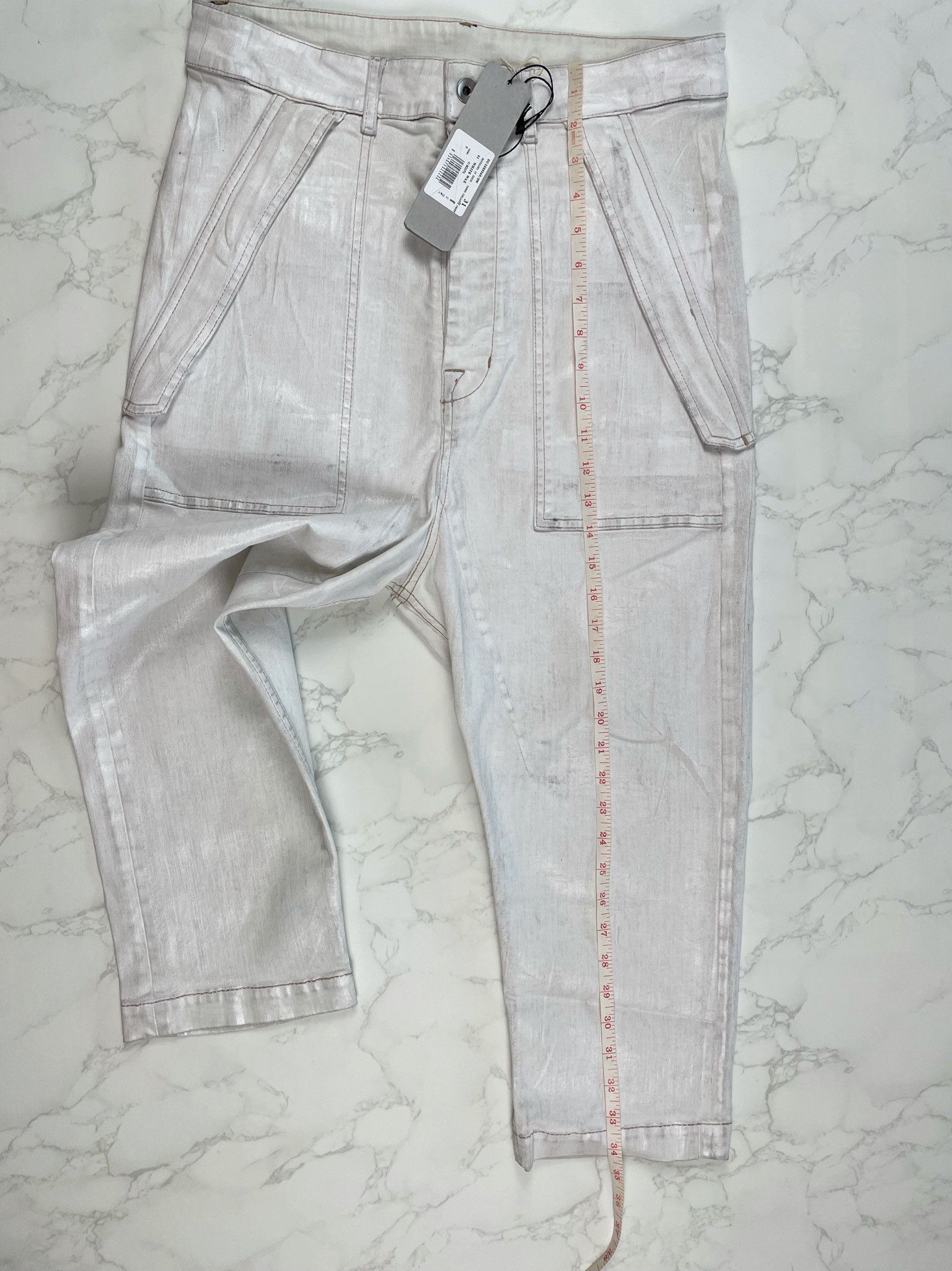 Rick Owens × Rick Owens Drkshdw 🔥65% OFF🔥 [SALE] Rick Owens Cargo Collapse Cropped Jeans Size US 31 - 8 Thumbnail
