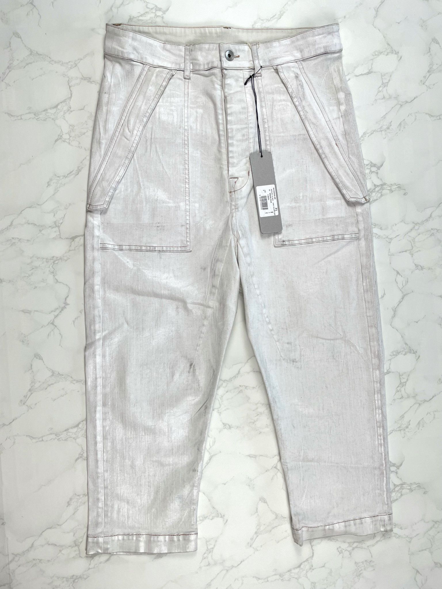 Rick Owens × Rick Owens Drkshdw 🔥65% OFF🔥 [SALE] Rick Owens Cargo Collapse Cropped Jeans Size US 31 - 10 Thumbnail