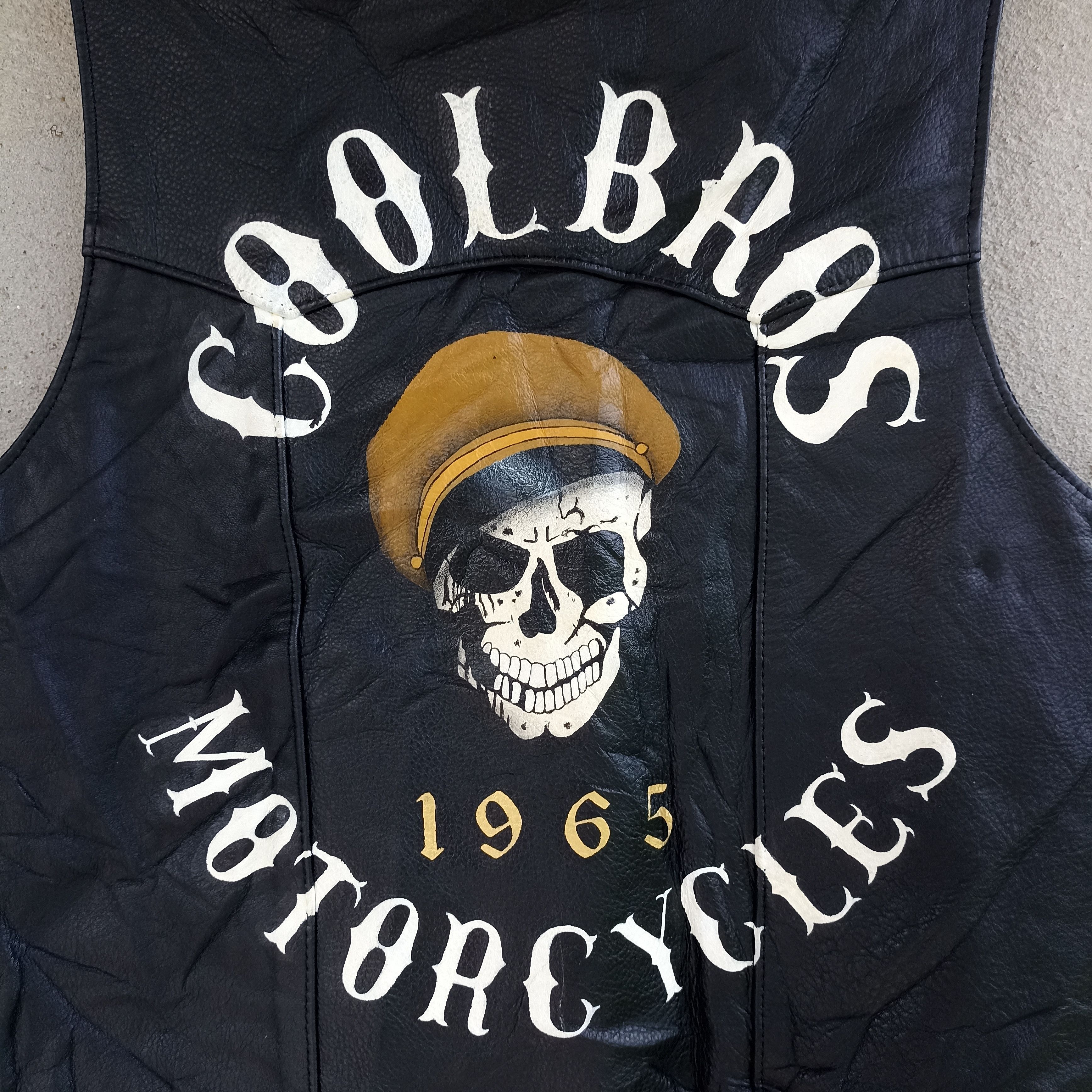 Leather CoolBros Motorcycle Skull Leather Black Vest Size US L / EU 52-54 / 3 - 16 Thumbnail