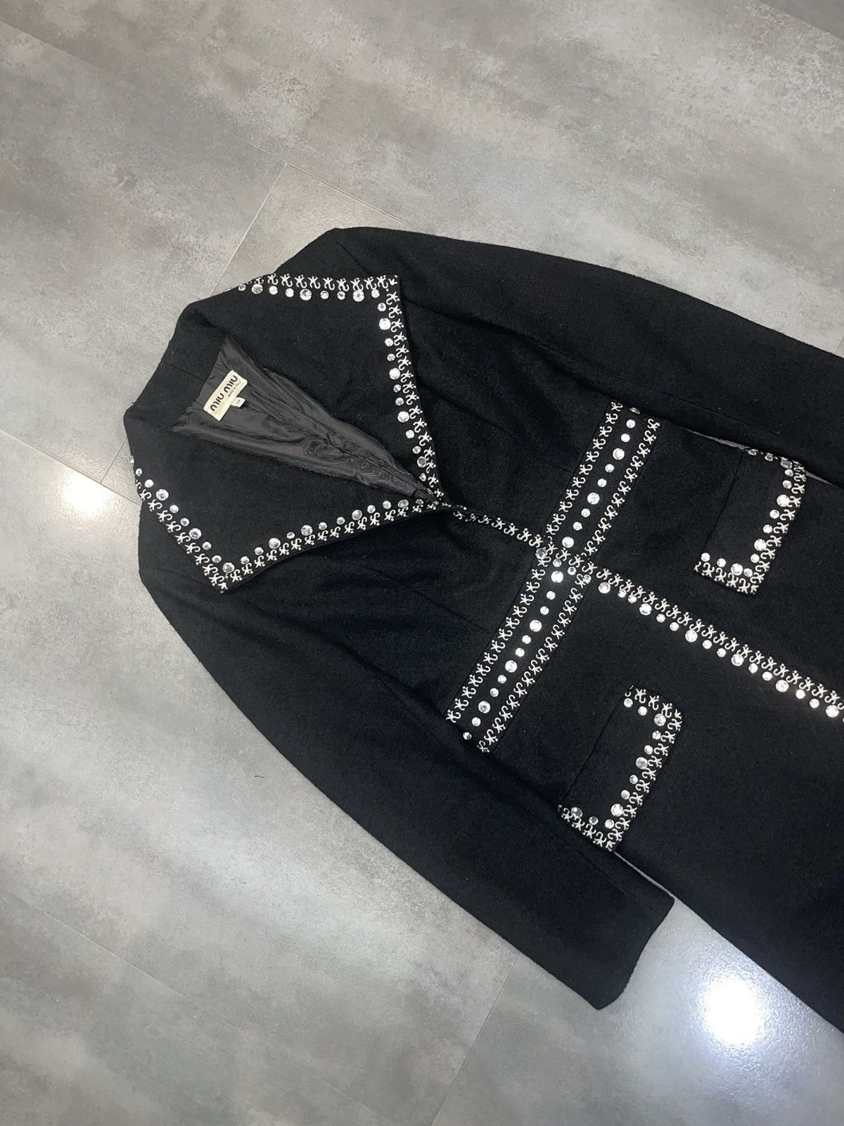 Miu Miu Miu Miu Crystal Embroidered Vintage Long Coat Size XS / US 0-2 / IT 36-38 - 5 Thumbnail
