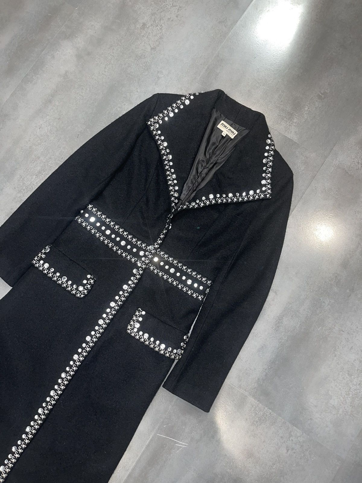 Miu Miu Miu Miu Crystal Embroidered Vintage Long Coat Size XS / US 0-2 / IT 36-38 - 4 Thumbnail