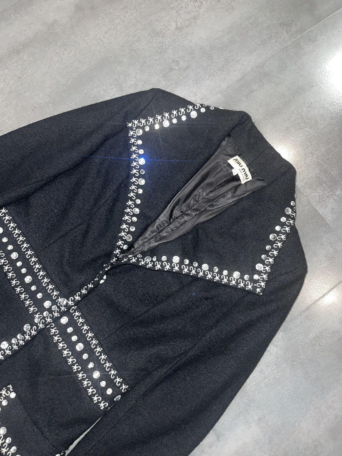Miu Miu Miu Miu Crystal Embroidered Vintage Long Coat Size XS / US 0-2 / IT 36-38 - 6 Thumbnail