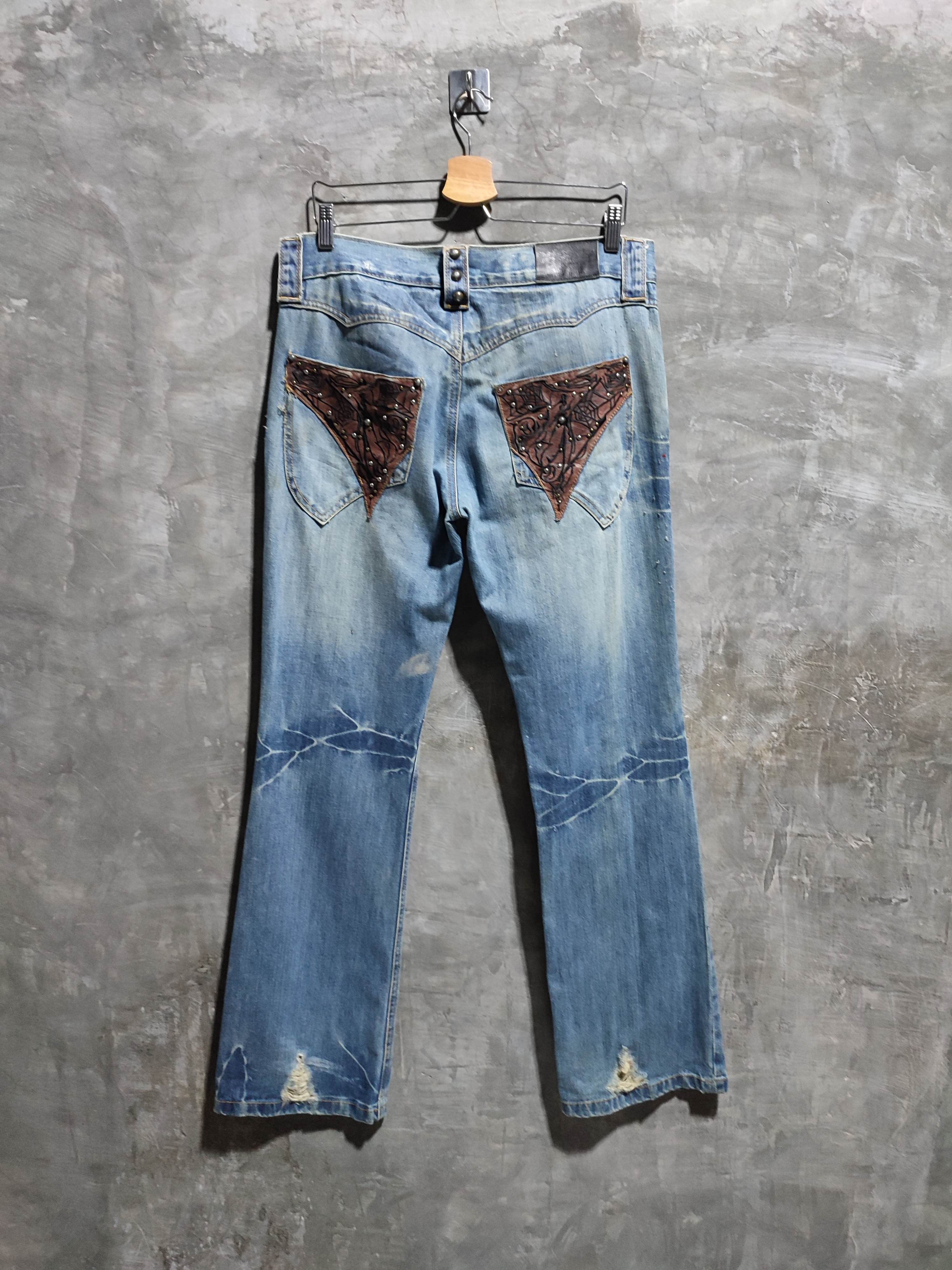 Japanese Brand 🔥Big Train Japanese Distressed Bootcut/ Flared Denim Size US 34 / EU 50 - 12 Thumbnail