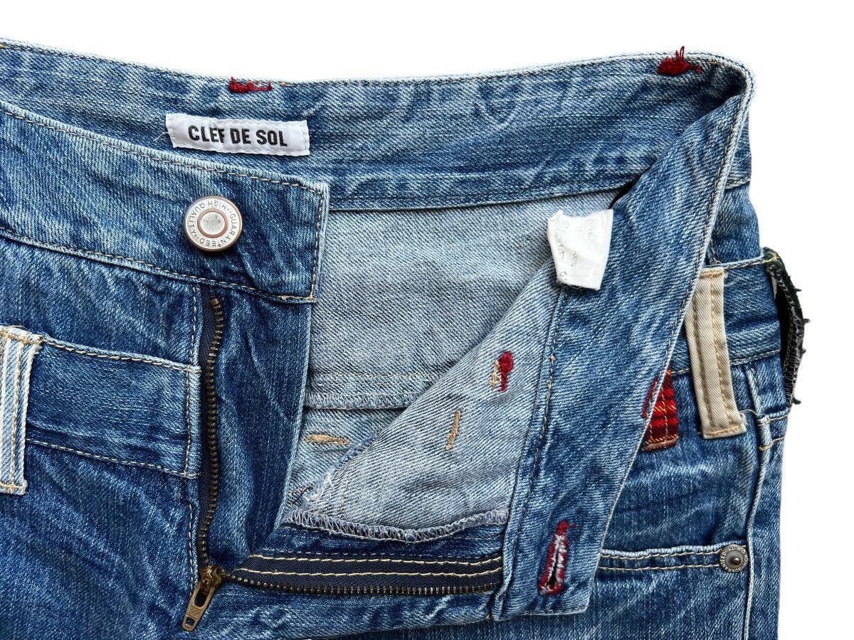 Japanese Brand Clef De Sol Japan Double Waist Faded Distressed Jeans Size US 30 / EU 46 - 8 Thumbnail