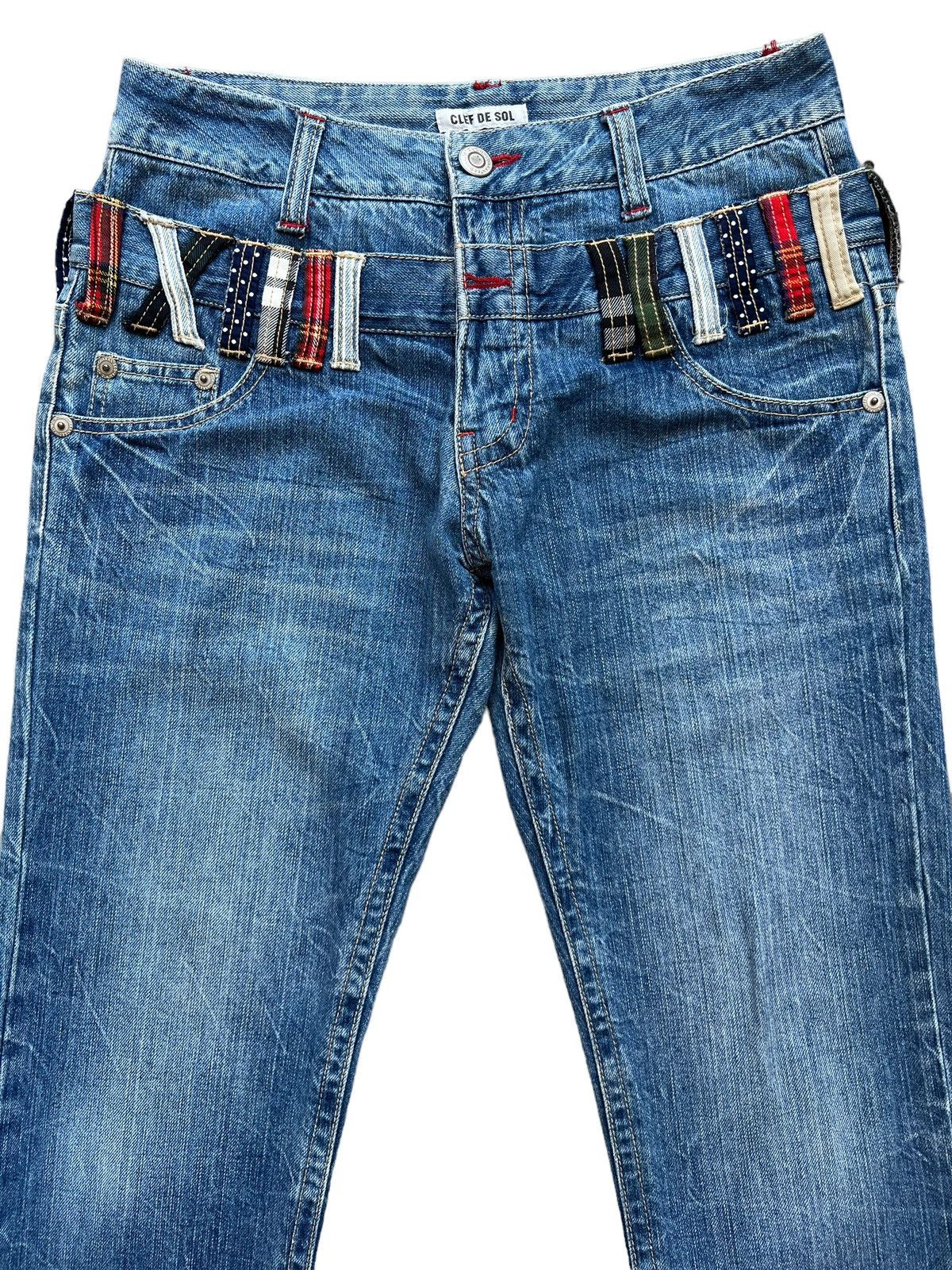 Japanese Brand Clef De Sol Japan Double Waist Faded Distressed Jeans Size US 30 / EU 46 - 4 Thumbnail