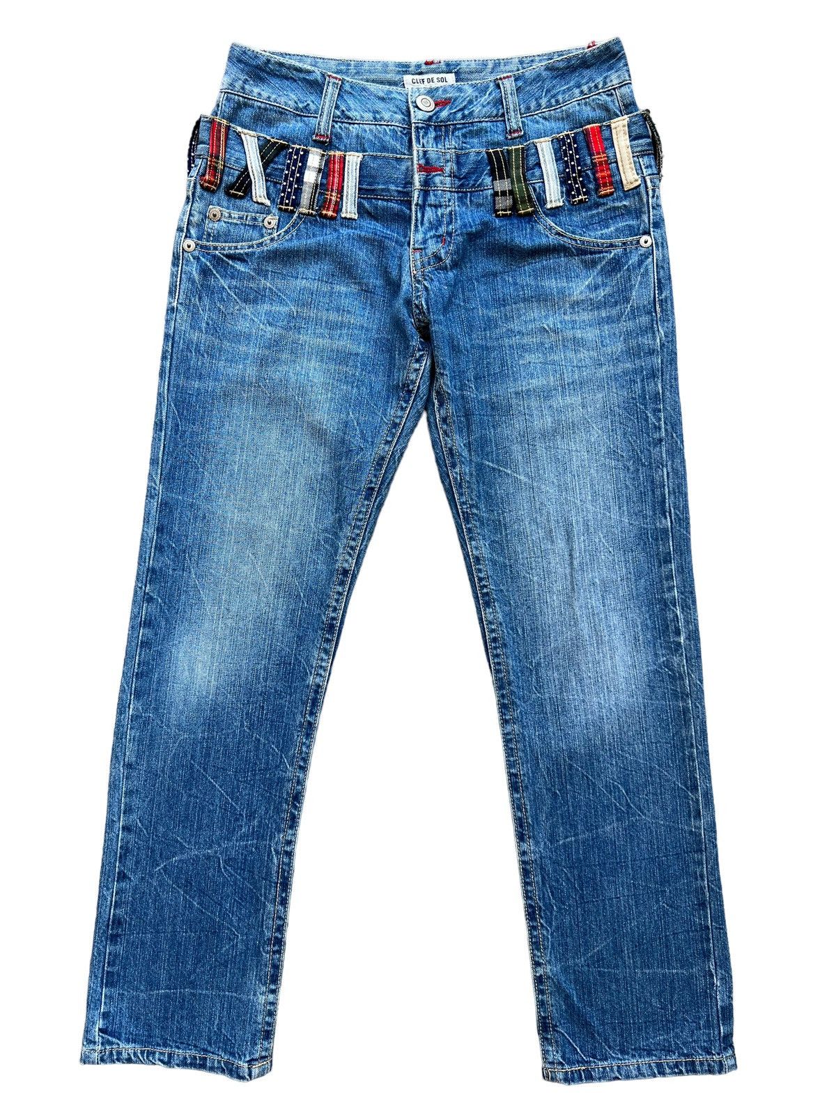 Japanese Brand Clef De Sol Japan Double Waist Faded Distressed Jeans Size US 30 / EU 46 - 2 Thumbnail