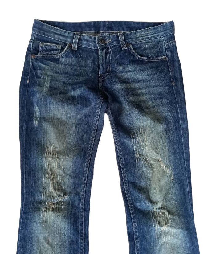 Armani Exchange A|X Armani Exchange Distressed Flared Denim Size 31" - 2 Thumbnail