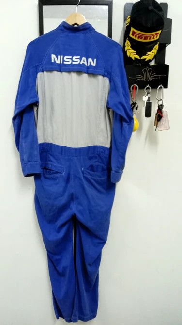 image of Sports Specialties x Vintage Nissan Mechanic Workwear Coverall in Blue/Light Grey (Size 34)