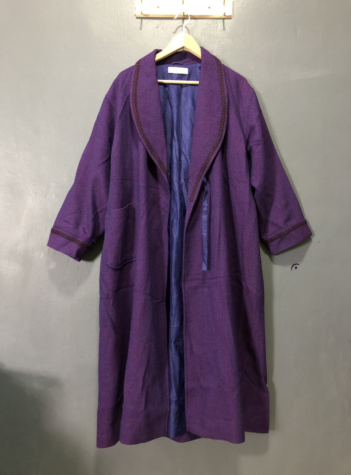 image of Vintage Mila Schon Milano Bed/bath Jacket in Purple, Men's (Size Large)
