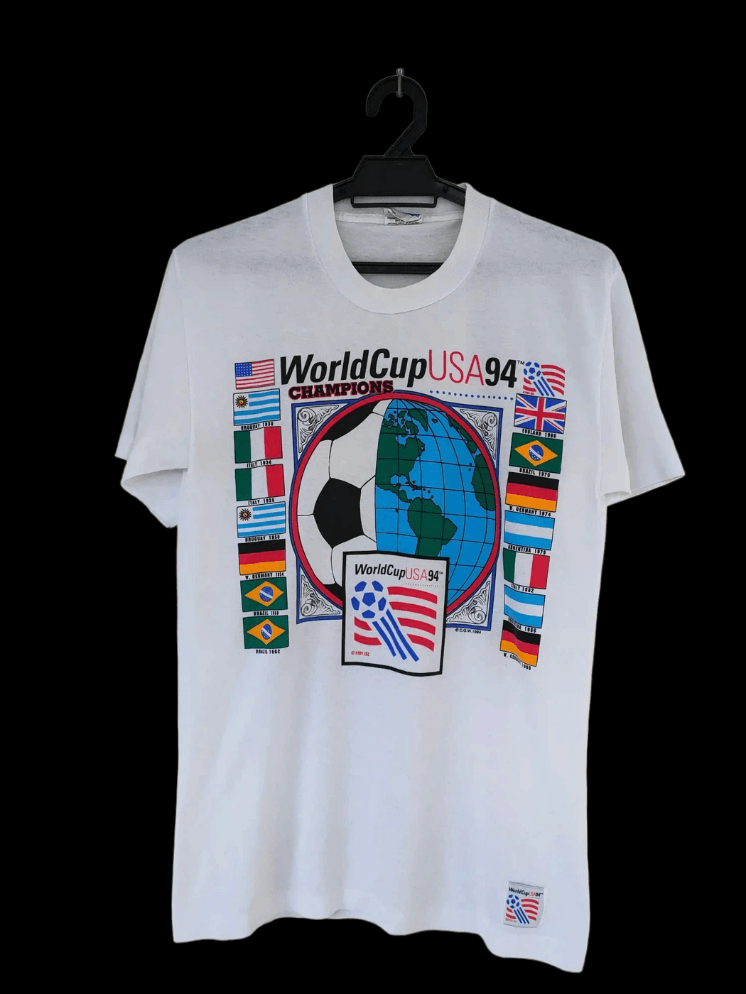 Image of Fifa World Cup 1994 Vintage World Cup Champions Tee in Off White, Men's (Size Small)