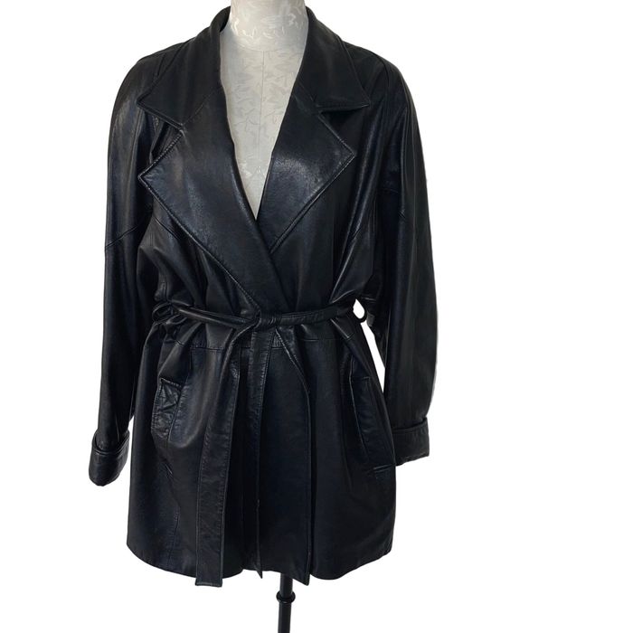 Vintage Wilson’s Pelle Studio Vintage Womens Leather Trench Coat Grailed