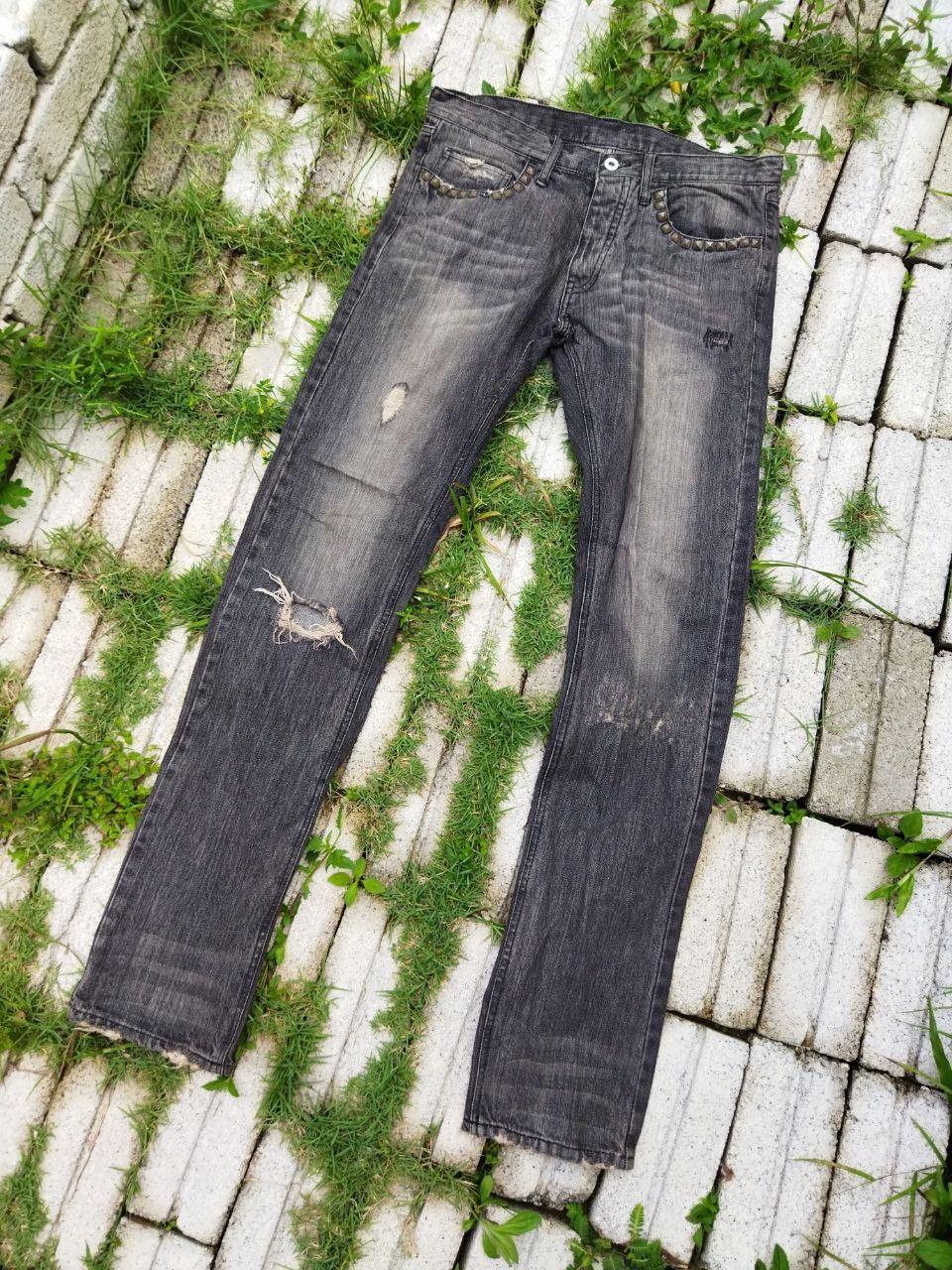 Japanese Brand Edge Rupert Japan Rivet Distressed Jeans Size US 34 / EU 50 - 2 Thumbnail