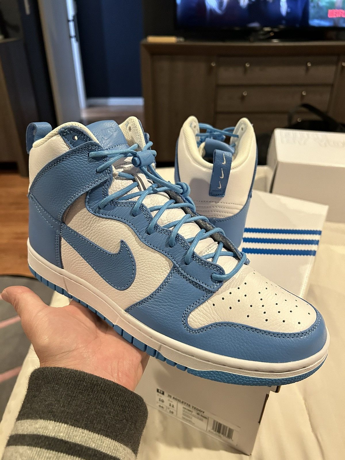Jordan Brand × Nike Dunk High🔥 toggle laces 🔥embroidered heel tan Size US 10 / EU 43 - 1 Thumbnail