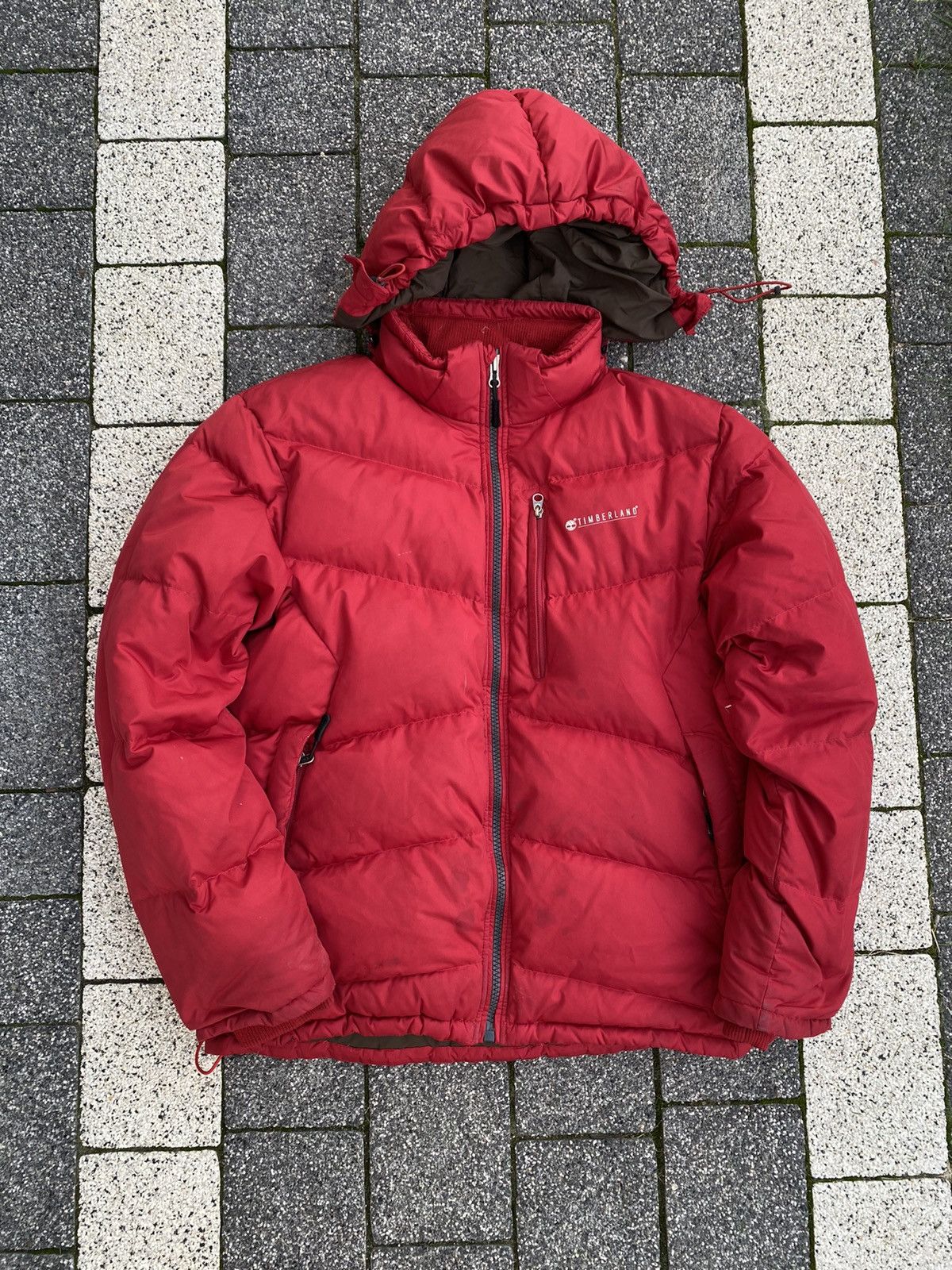 Red timberland jacket deals