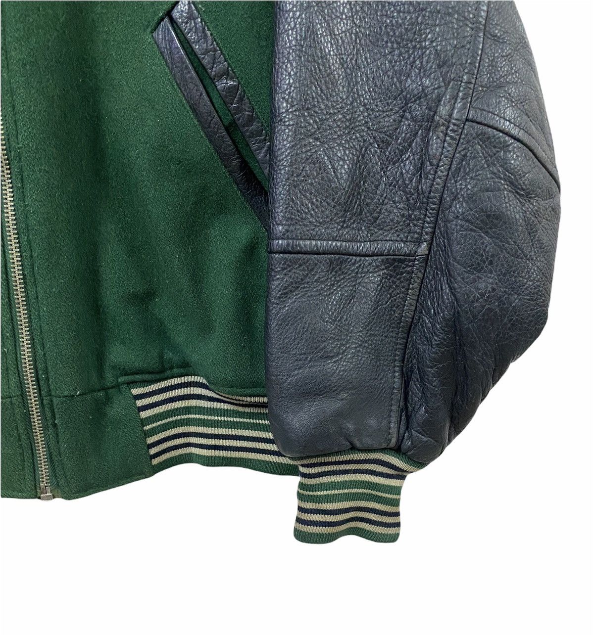 Vintage Vtg🔥Posh Boy Embroidery Patch Varsity Sleeve Leather Jacket Size US L / EU 52-54 / 3 - 10 Thumbnail