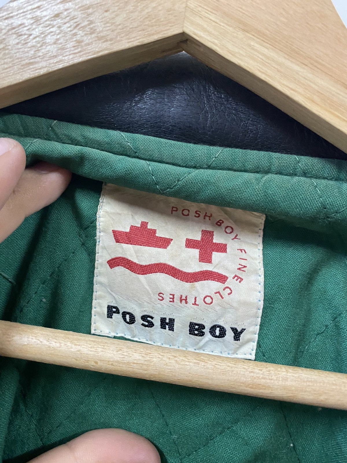 Vintage Vtg🔥Posh Boy Embroidery Patch Varsity Sleeve Leather Jacket Size US L / EU 52-54 / 3 - 17 Thumbnail