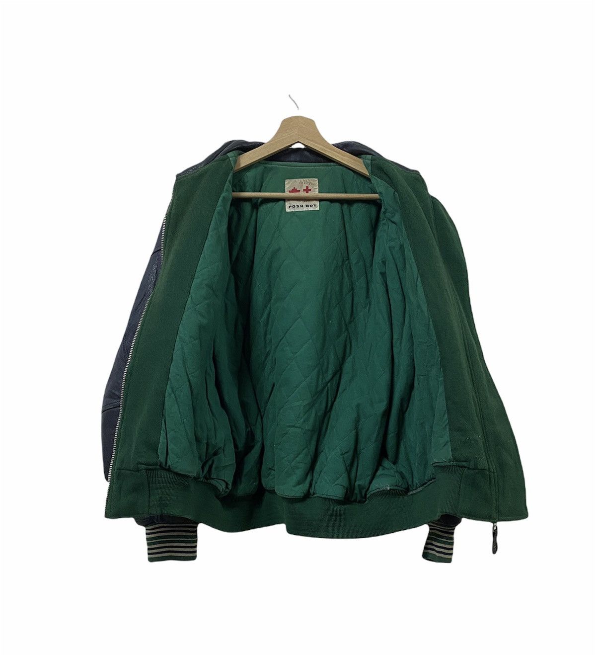 Vintage Vtg🔥Posh Boy Embroidery Patch Varsity Sleeve Leather Jacket Size US L / EU 52-54 / 3 - 4 Thumbnail