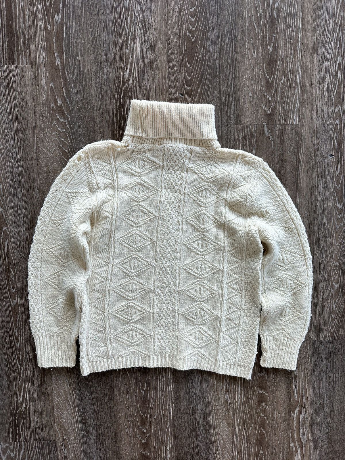 Vintage 1960s Turtle-Neck Knit Patterned Sweater Size US S / EU 44-46 / 1 - 10 Thumbnail