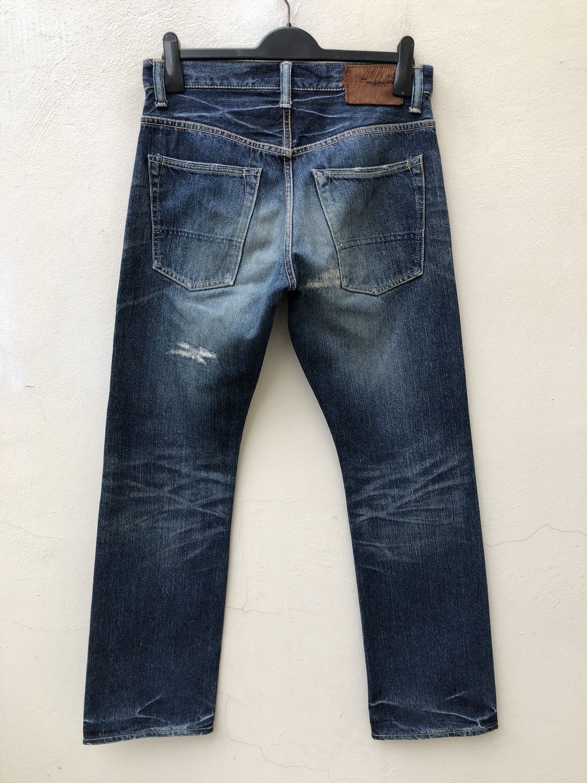 Vintage Acoustic Japan Distress Mud Denim Redline Selvedge Jeans Size US 30 / EU 46 - 17 Thumbnail