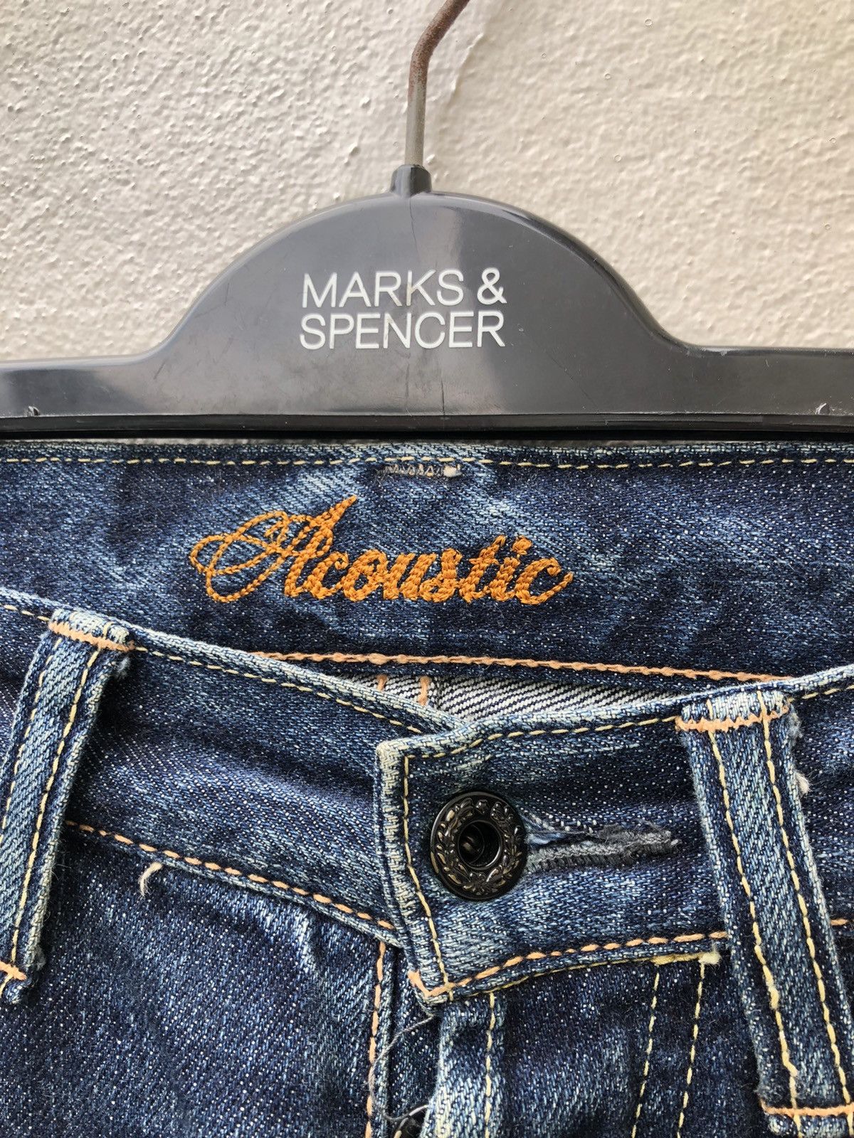 Vintage Acoustic Japan Distress Mud Denim Redline Selvedge Jeans Size US 30 / EU 46 - 9 Thumbnail