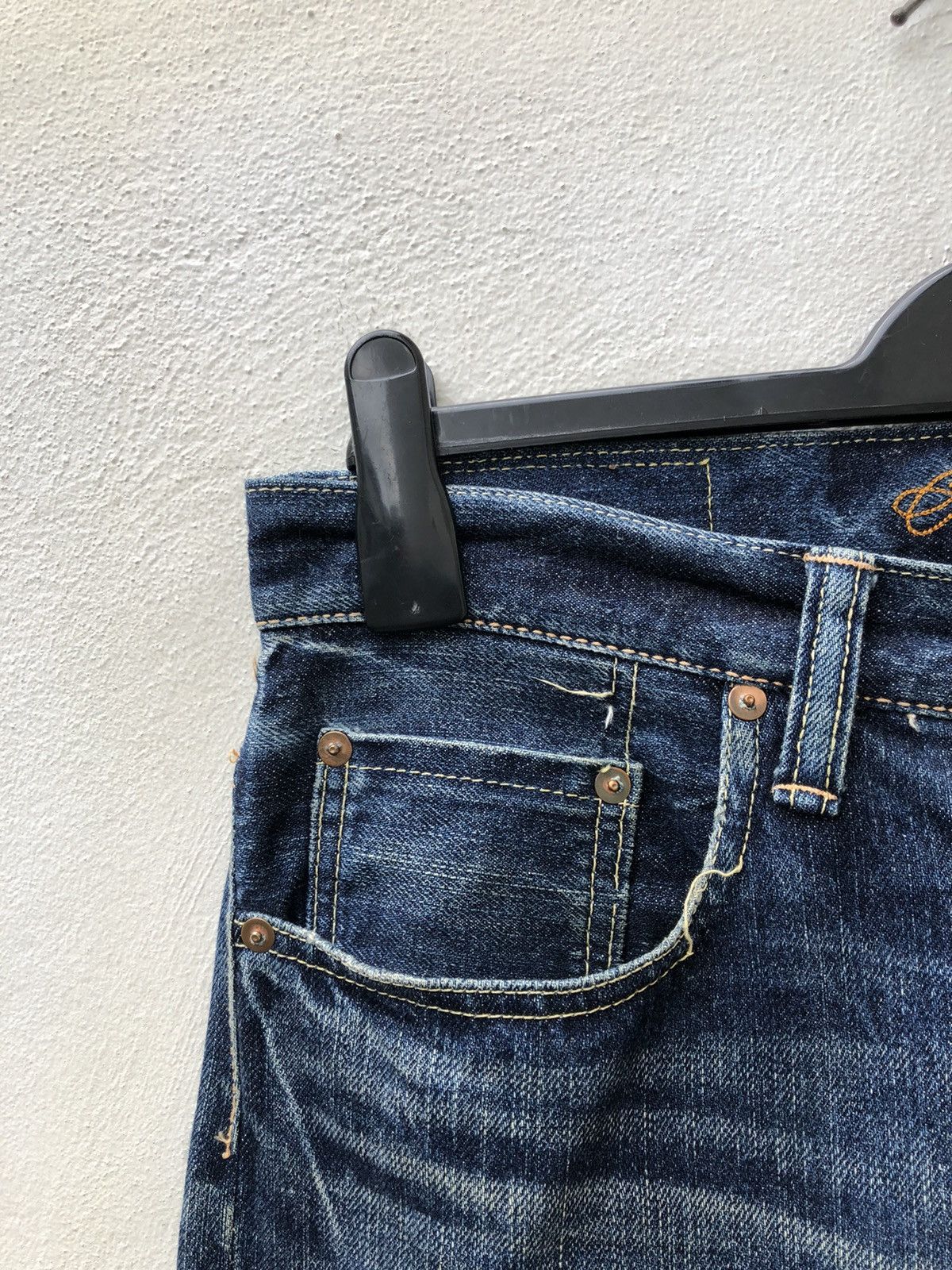 Vintage Acoustic Japan Distress Mud Denim Redline Selvedge Jeans Size US 30 / EU 46 - 8 Thumbnail