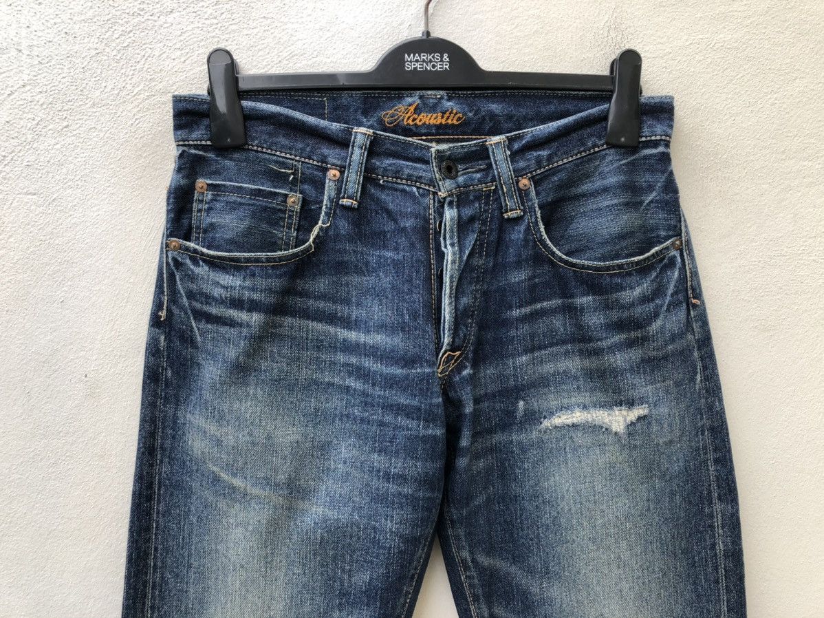 Vintage Acoustic Japan Distress Mud Denim Redline Selvedge Jeans Size US 30 / EU 46 - 7 Thumbnail